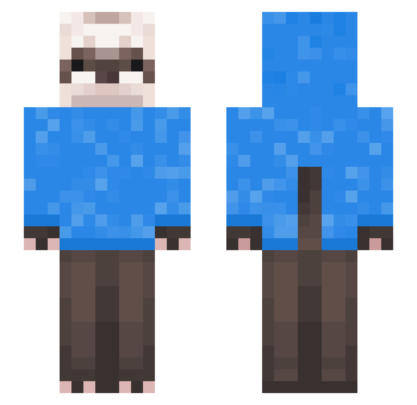 MilkGoneSour Minecraft skin, front and back view