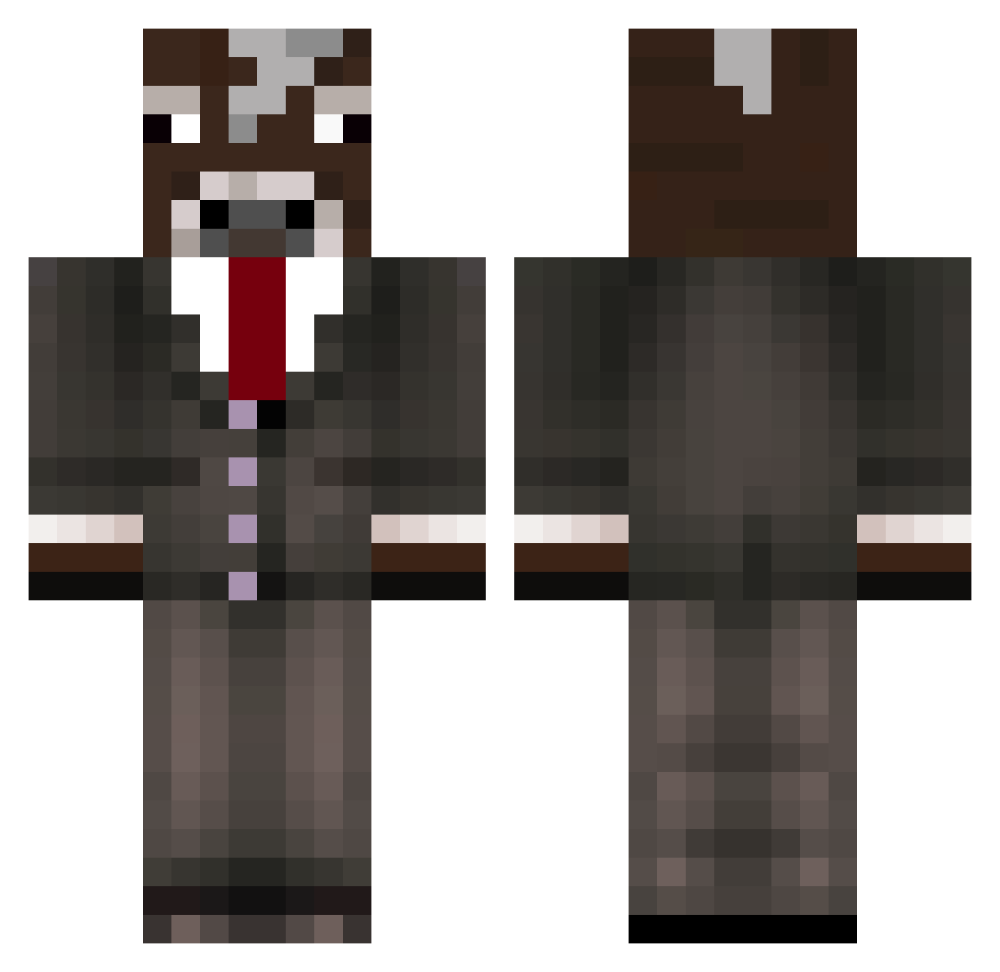wthwrld Minecraft skin, front and back view