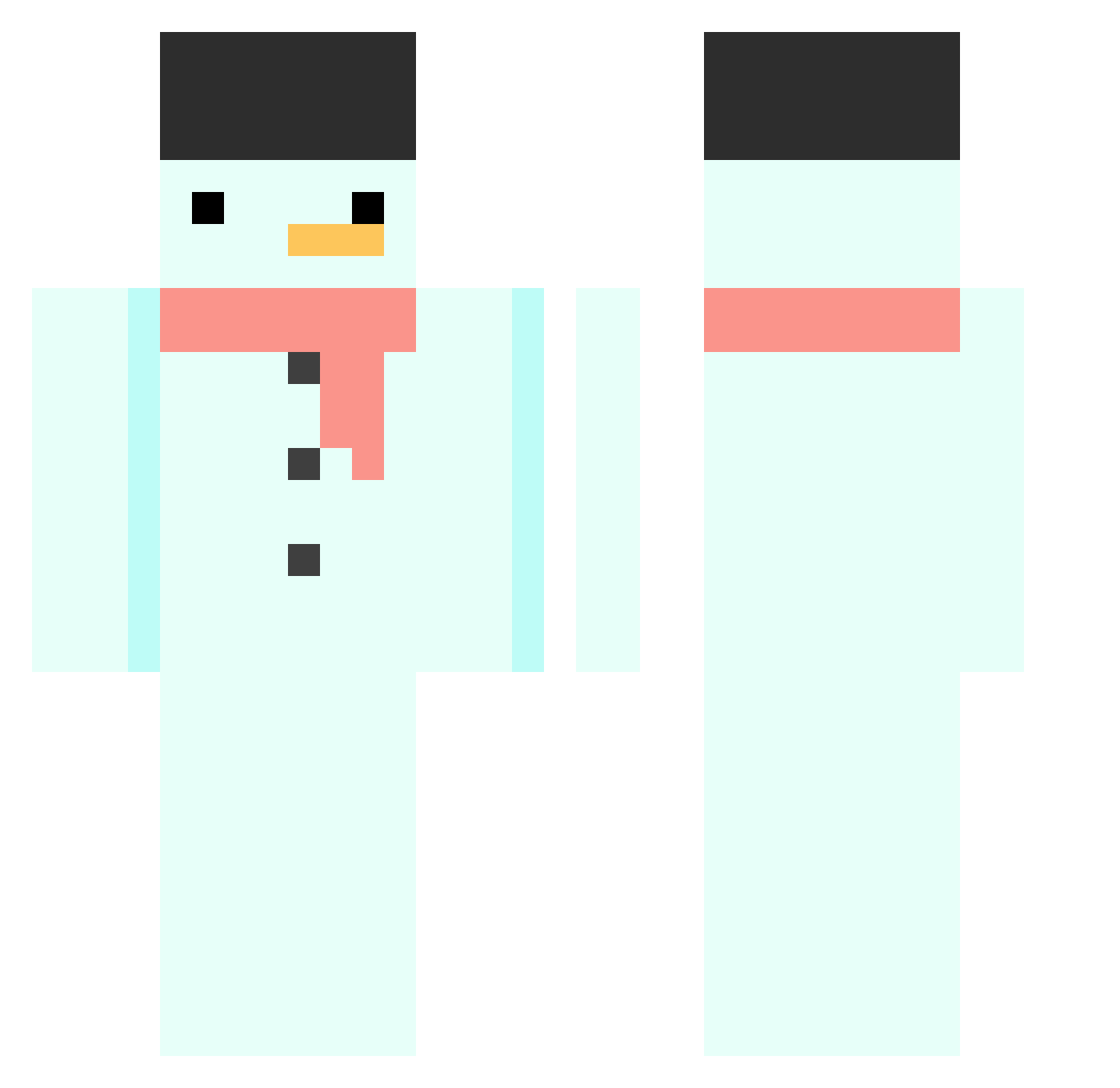 ytinirt Minecraft skin, front and back view