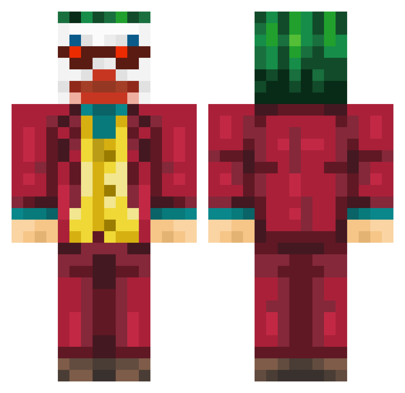sitikola Minecraft skin, front and back view