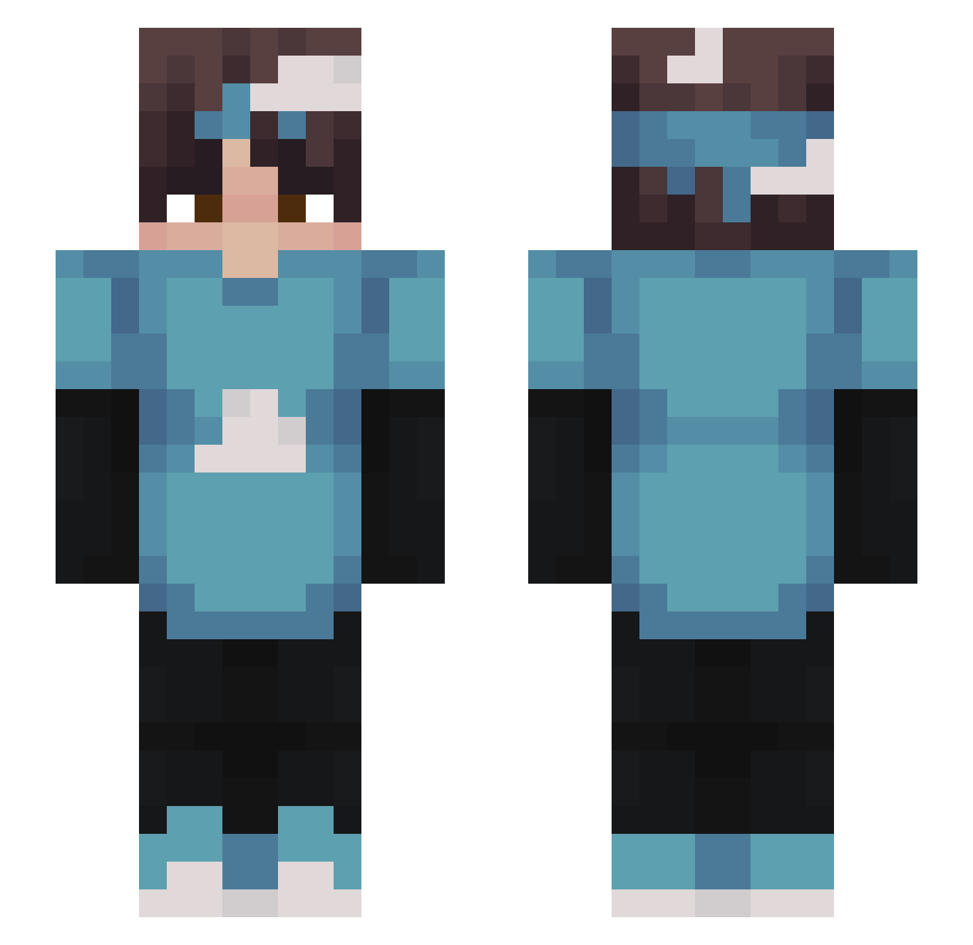 Speedier Minecraft skin, front and back view
