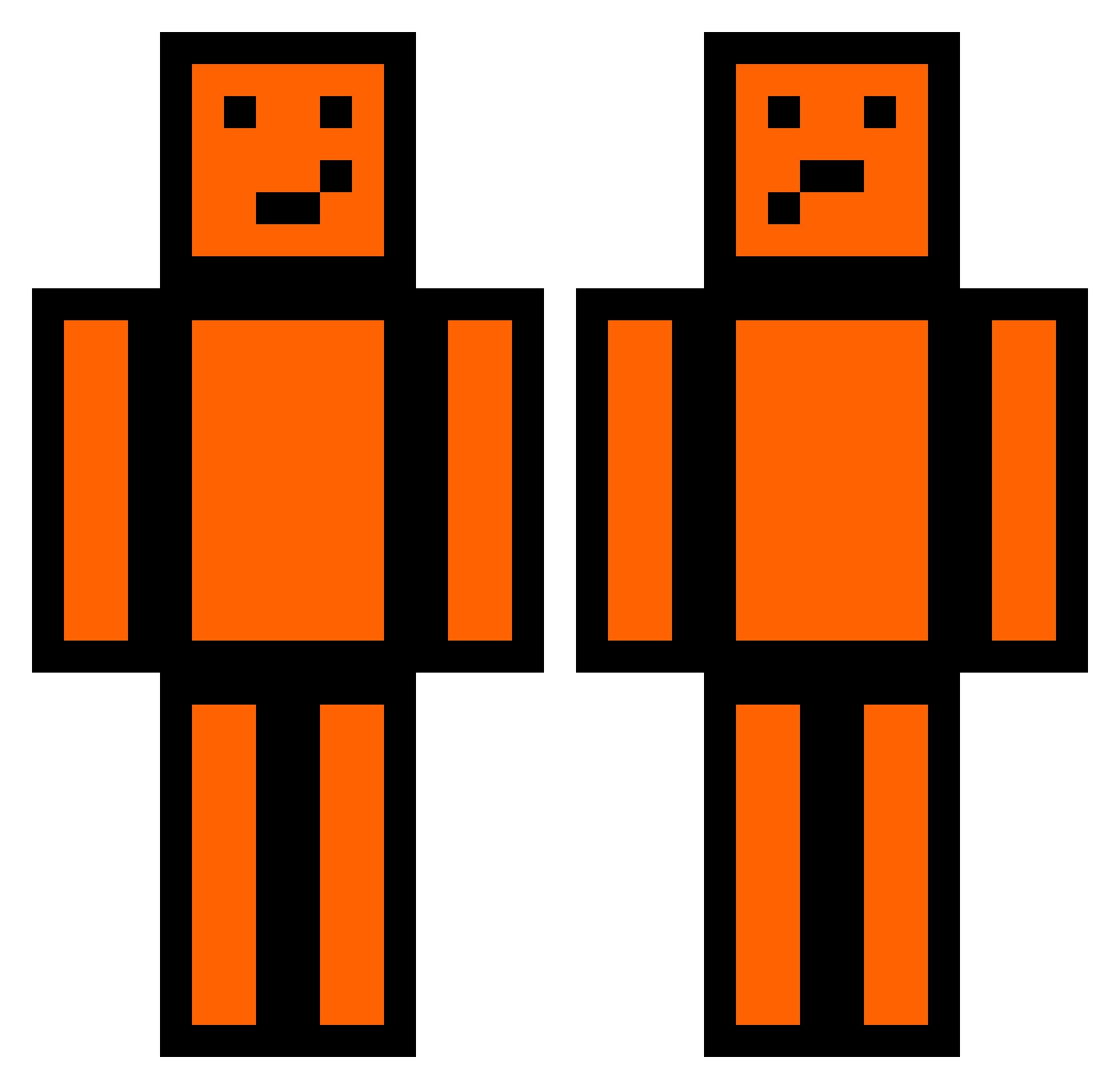RainAMC Minecraft skin, front and back view