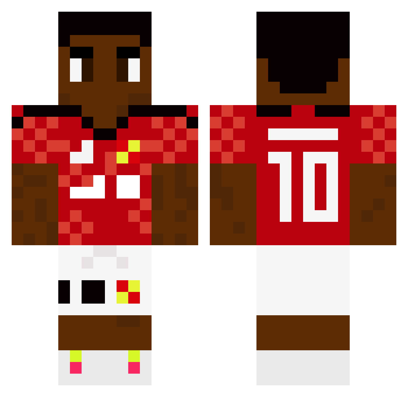rashfordfan77 Minecraft skin, front and back view