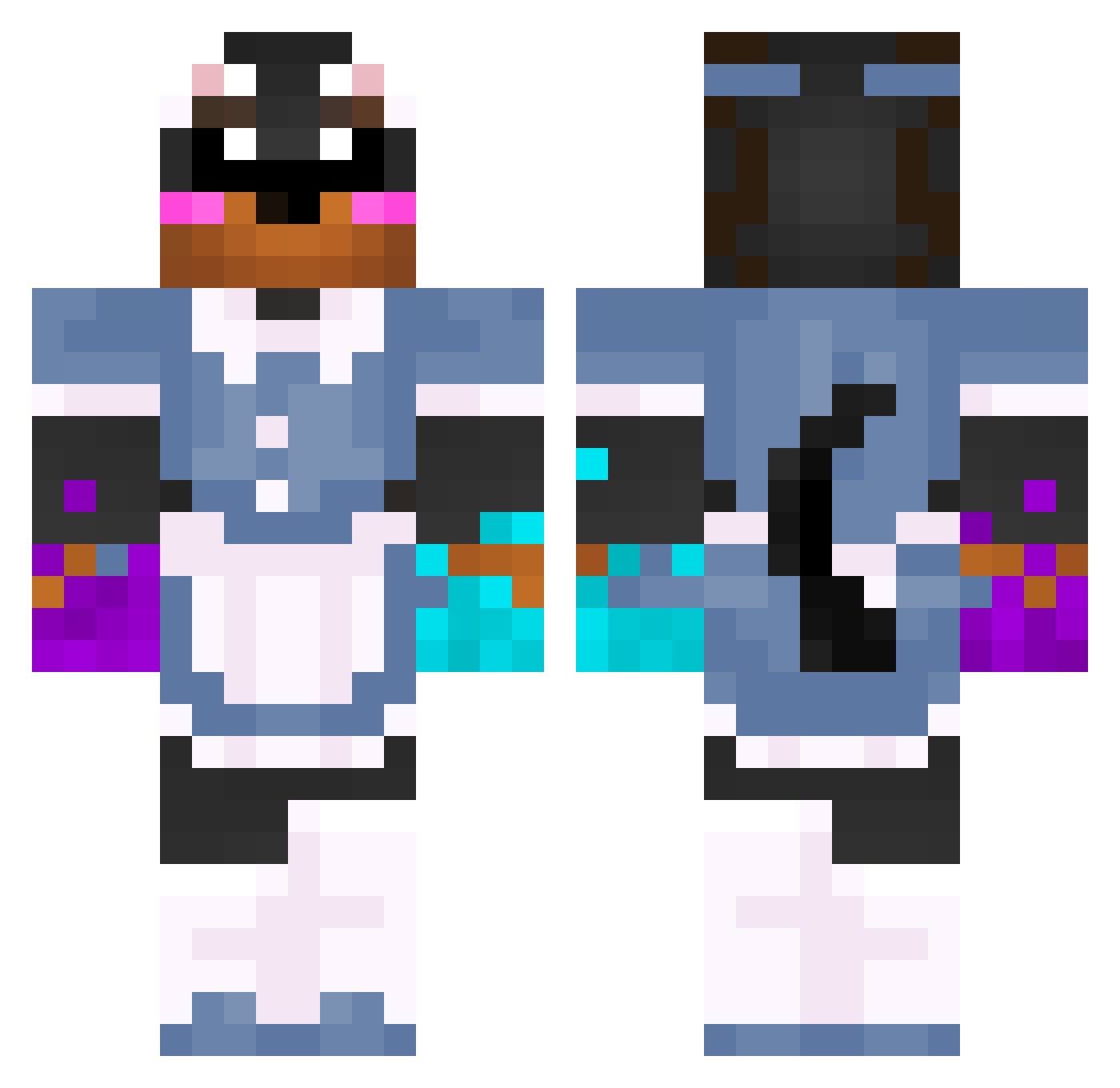 Lordkazu1 Minecraft skin, front and back view