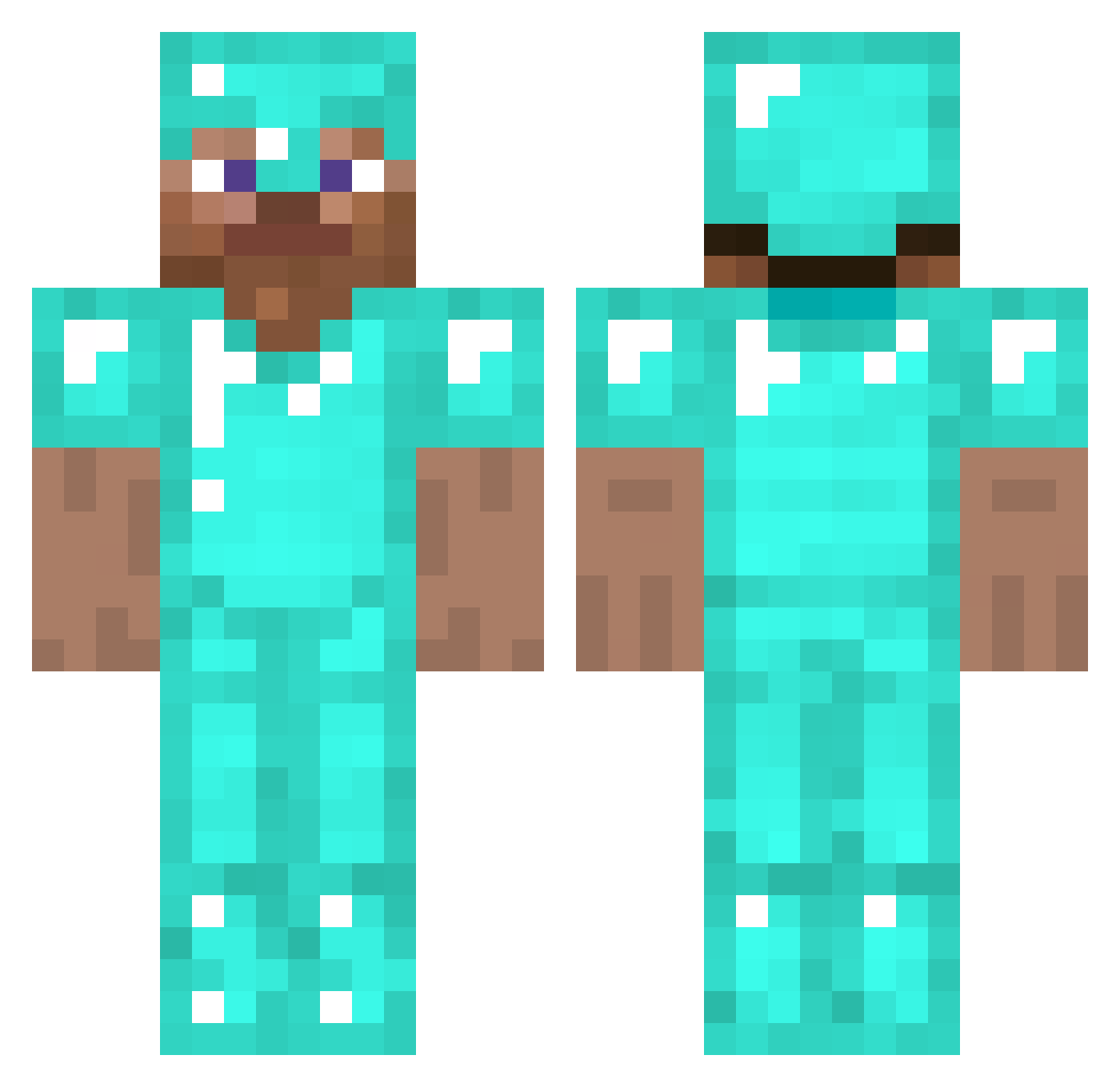 beastnator Minecraft skin, front and back view