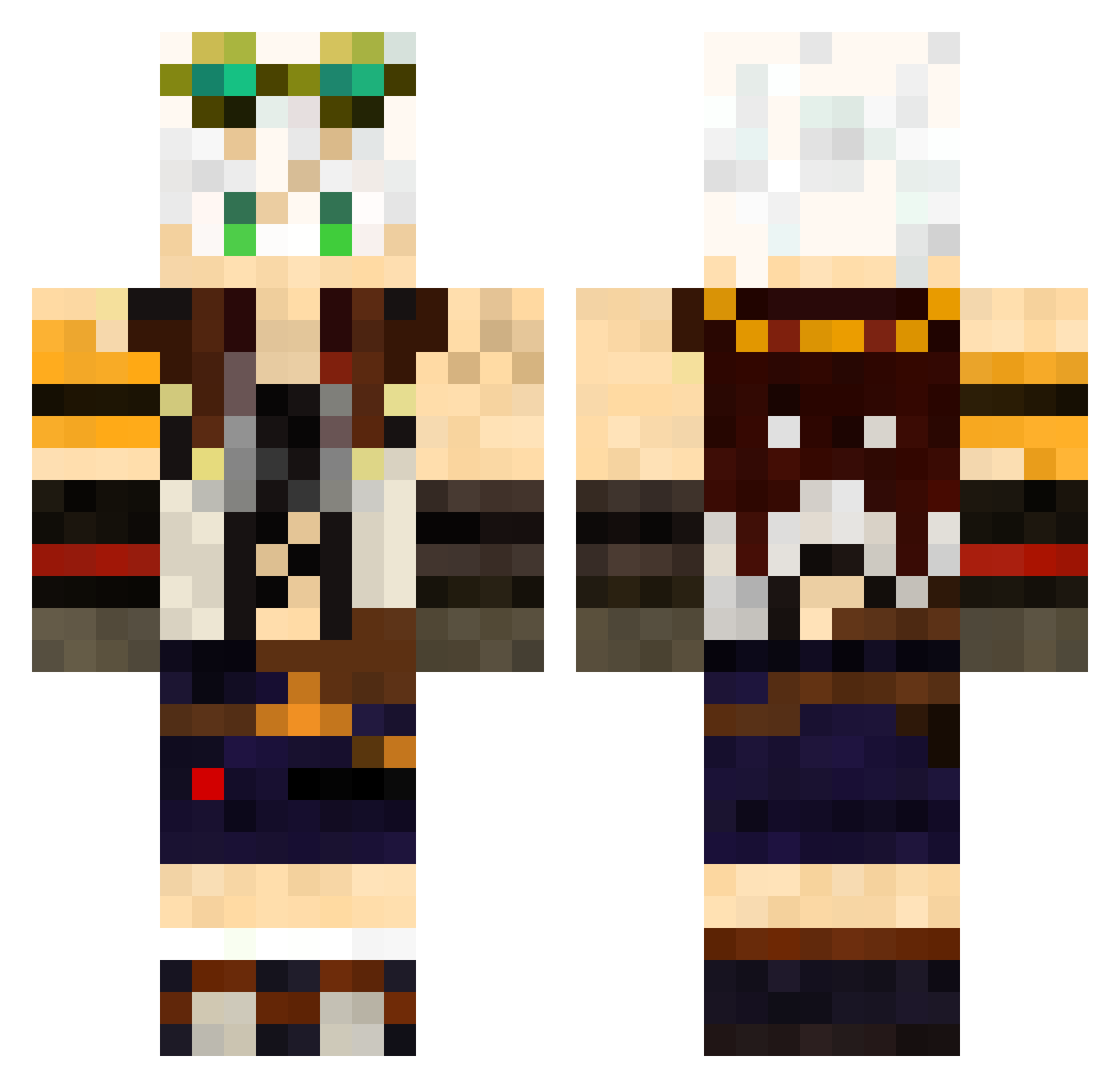 variar Minecraft skin, front and back view
