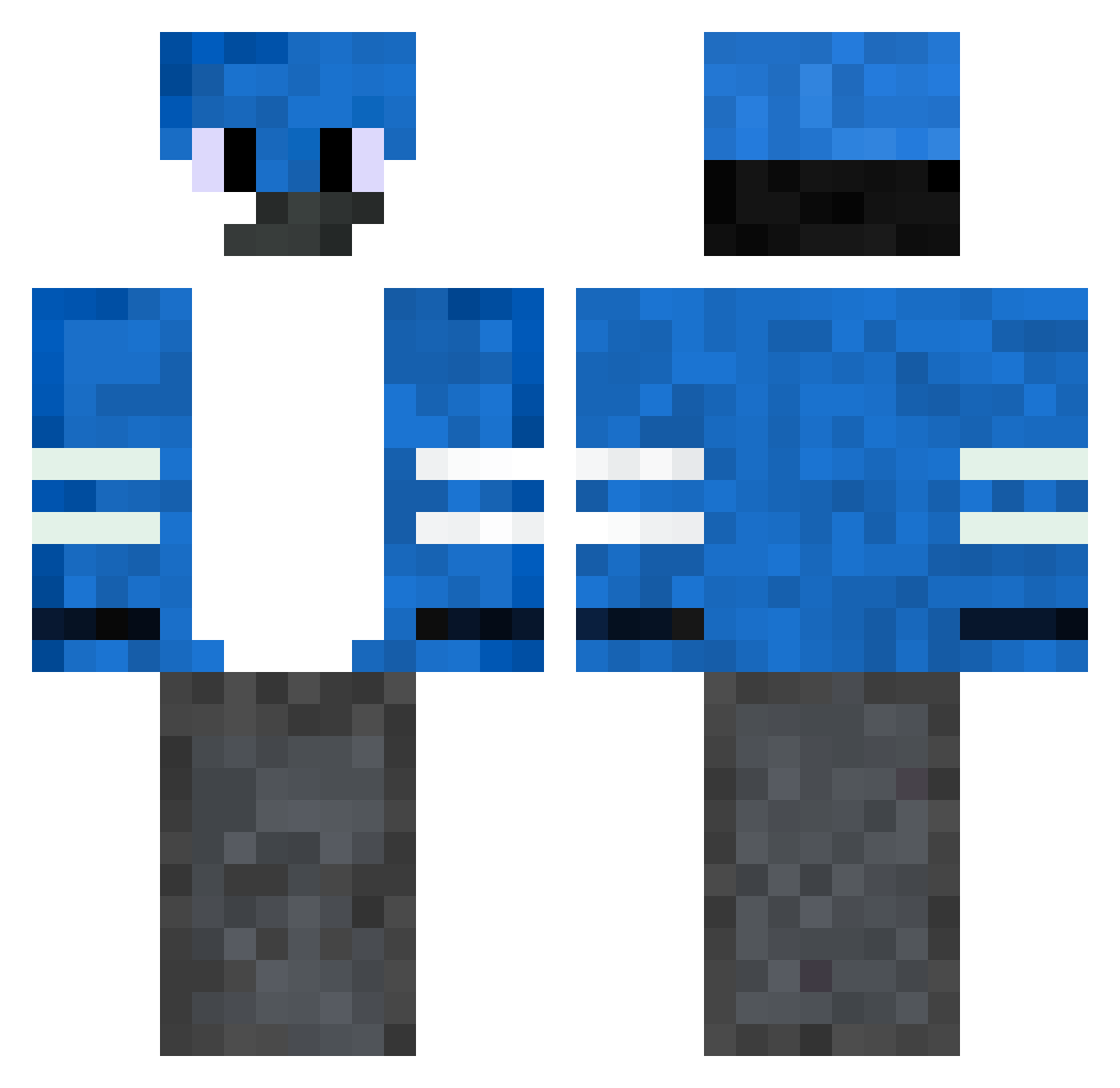 mambe2O Minecraft skin, front and back view