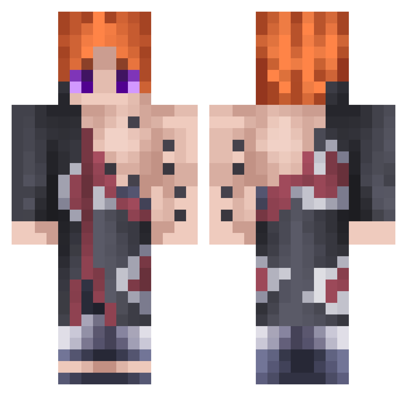 PainsCurse Minecraft skin, front and back view