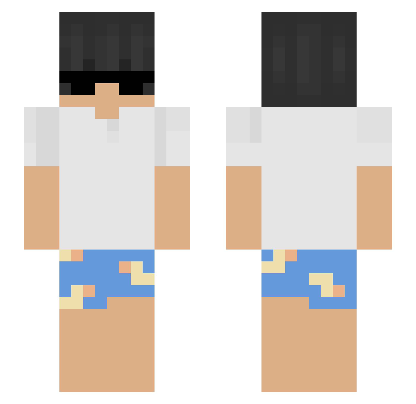 Wynterzada Minecraft skin, front and back view