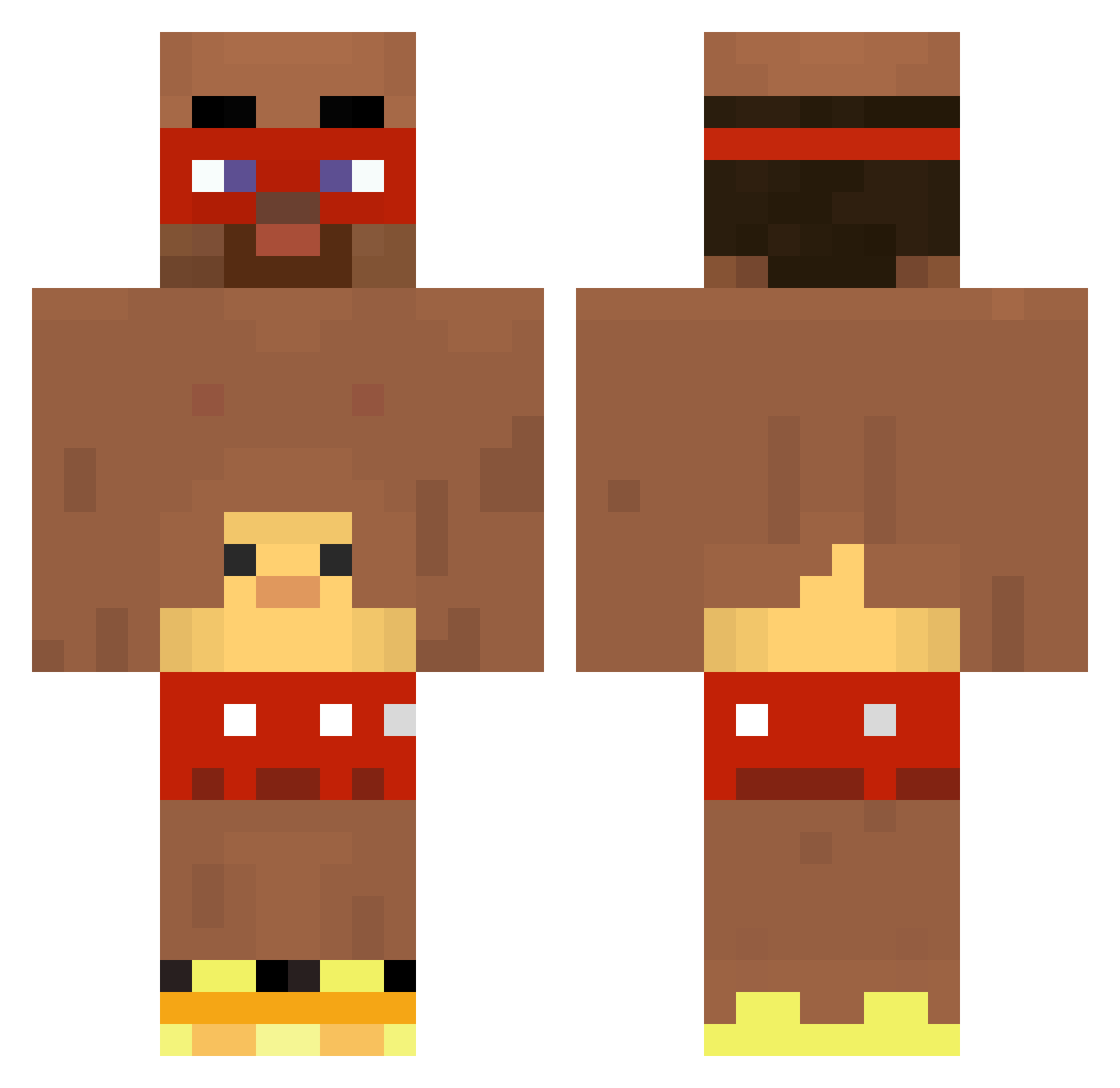 rovt Minecraft skin, front and back view