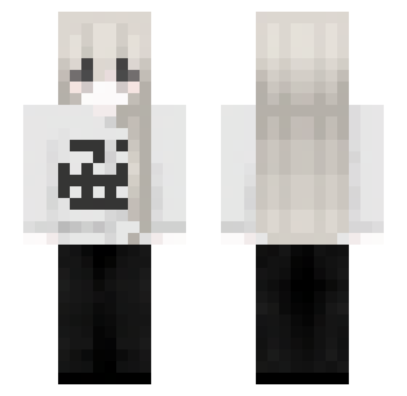 Drakada Minecraft skin, front and back view