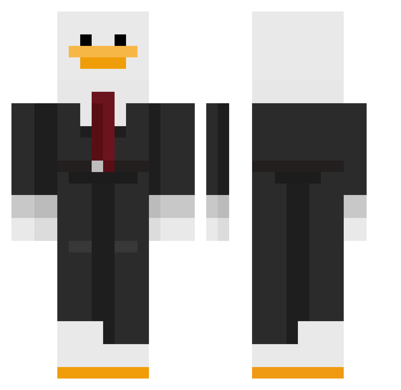 Explosivvvv Minecraft skin, front and back view