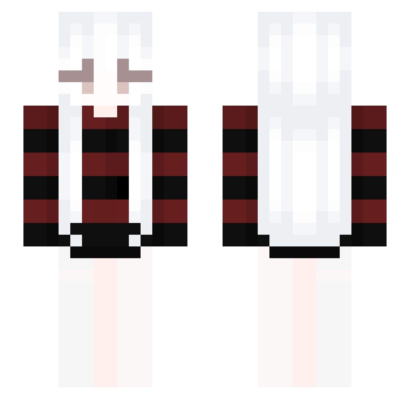 pleasers Minecraft skin, front and back view