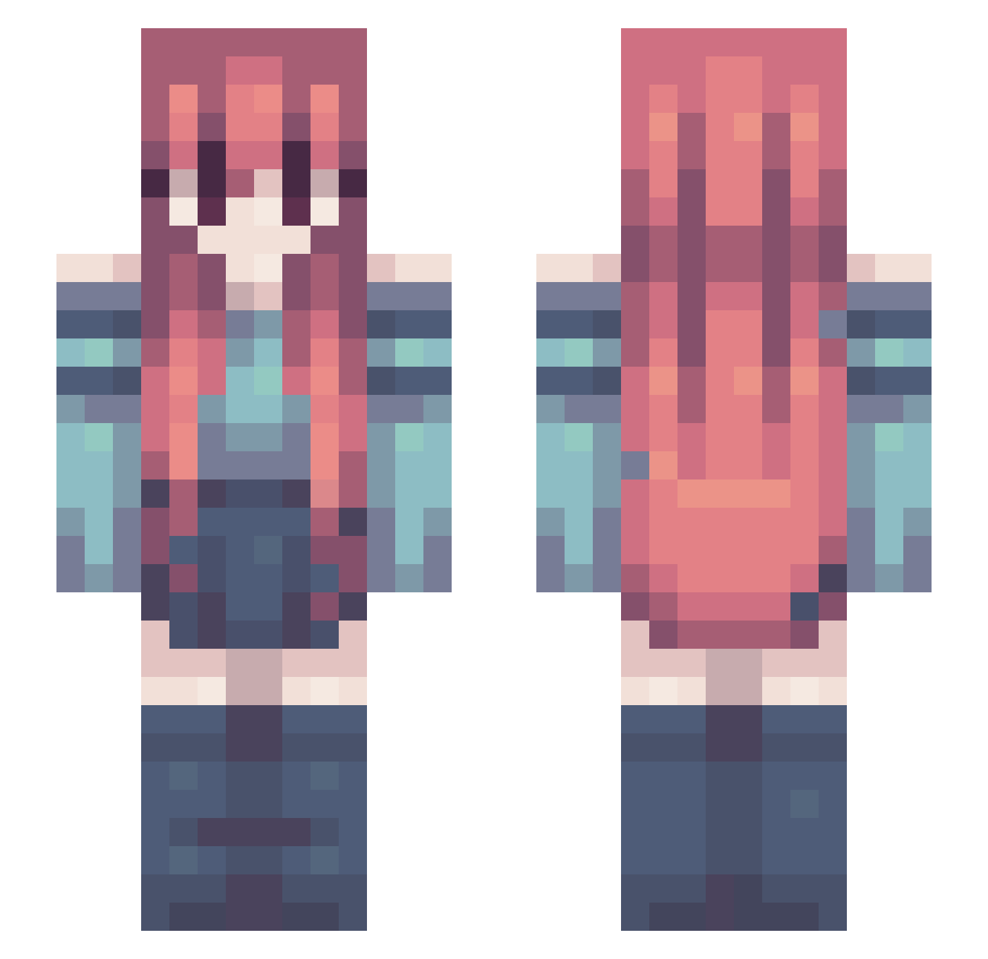 Prince_Zedda Minecraft skin, front and back view