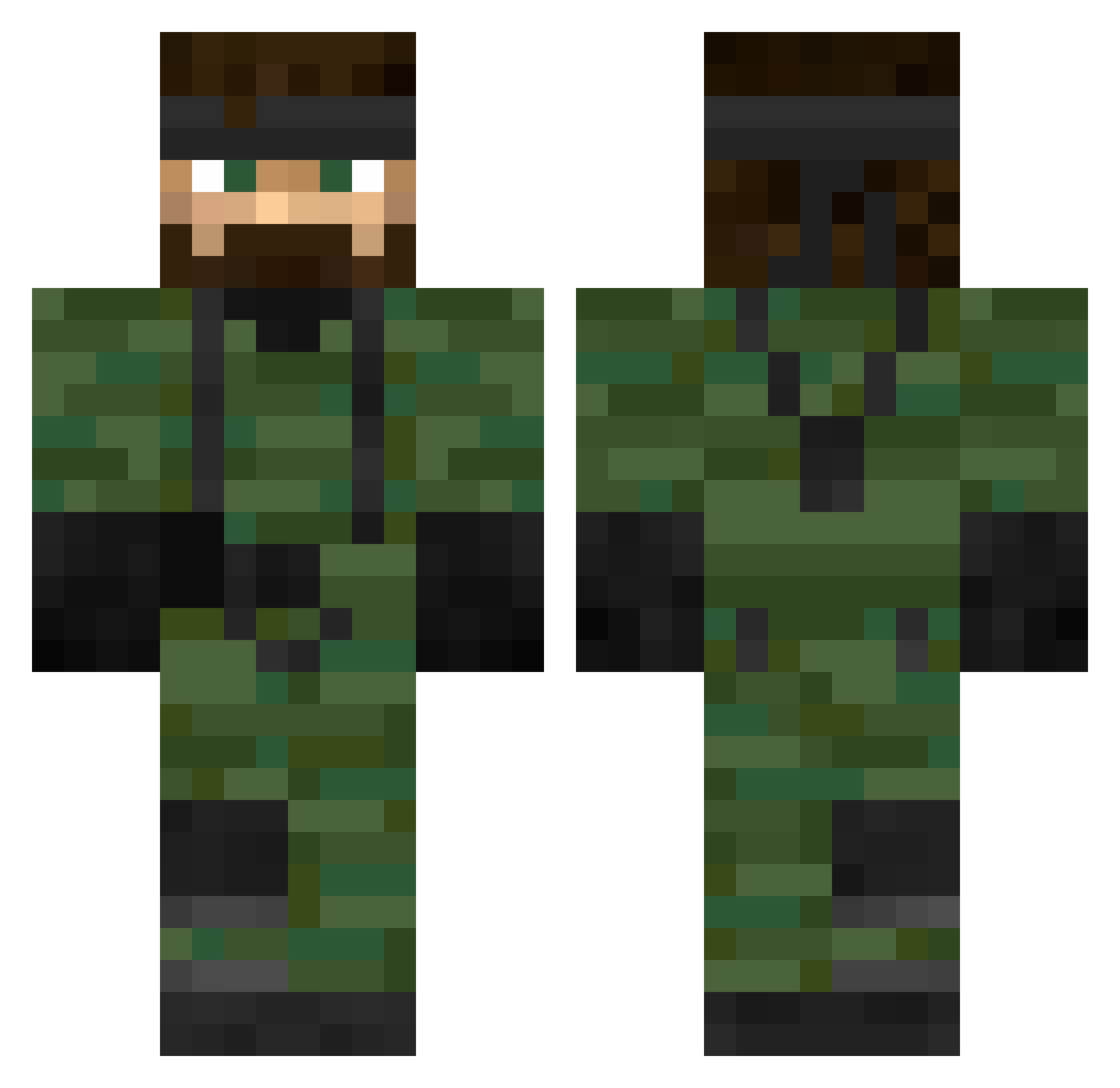 neveras Minecraft skin, front and back view