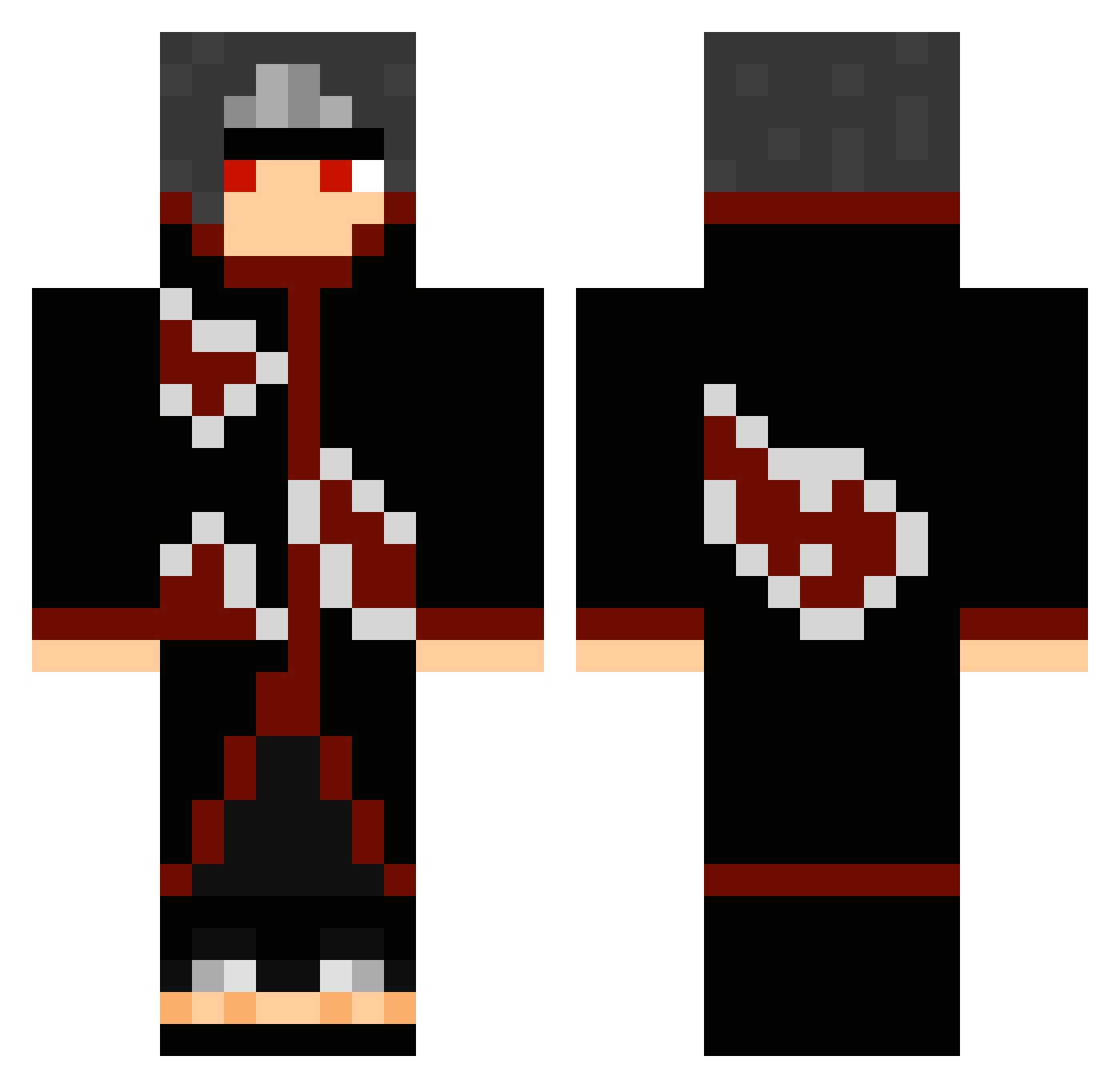 R3z0r Minecraft skin, front and back view