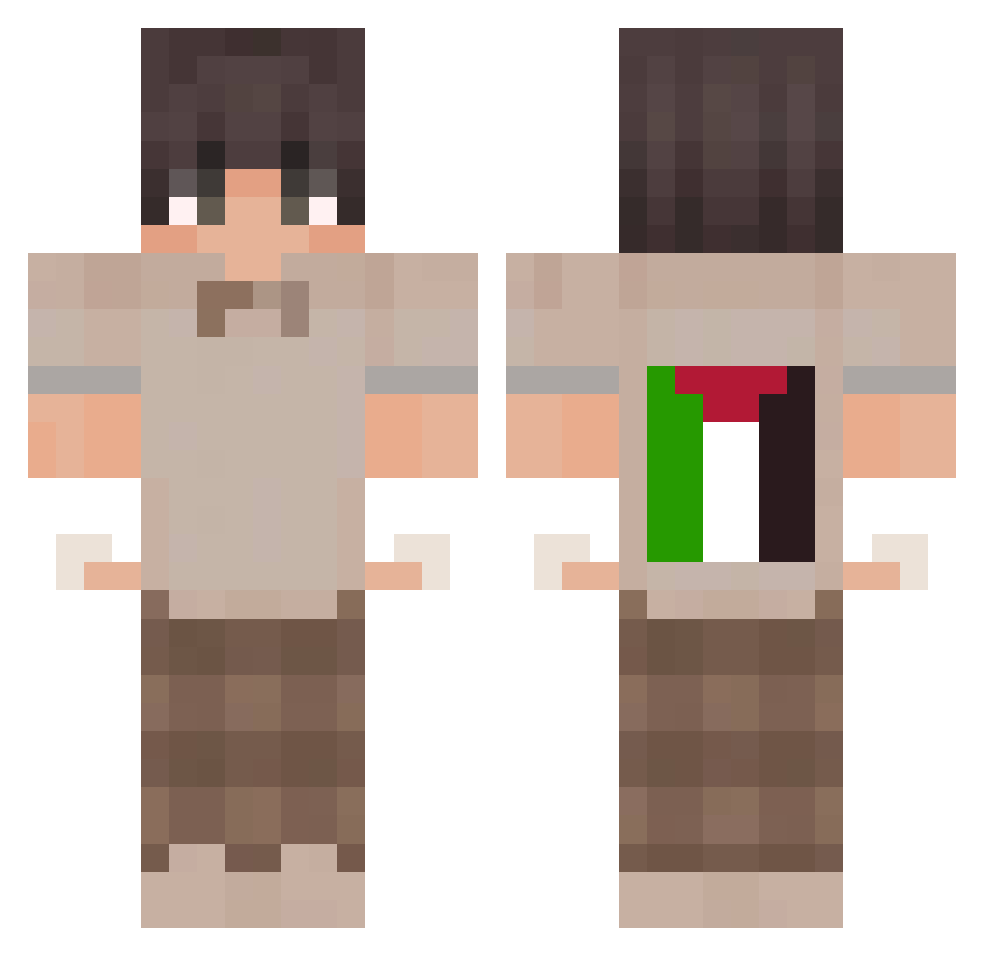 xRo0t Minecraft skin, front and back view