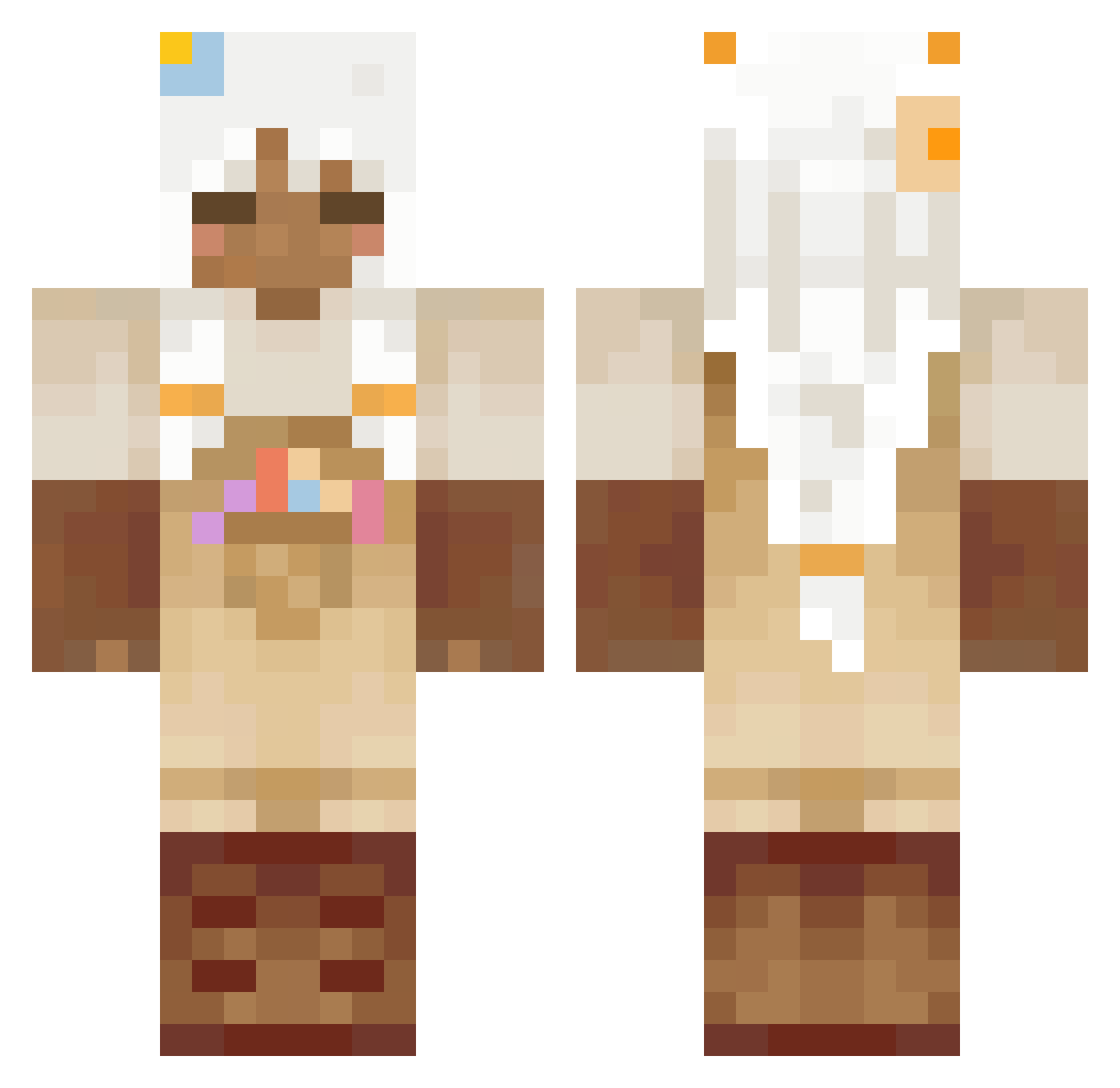 XenosSky Minecraft skin, front and back view