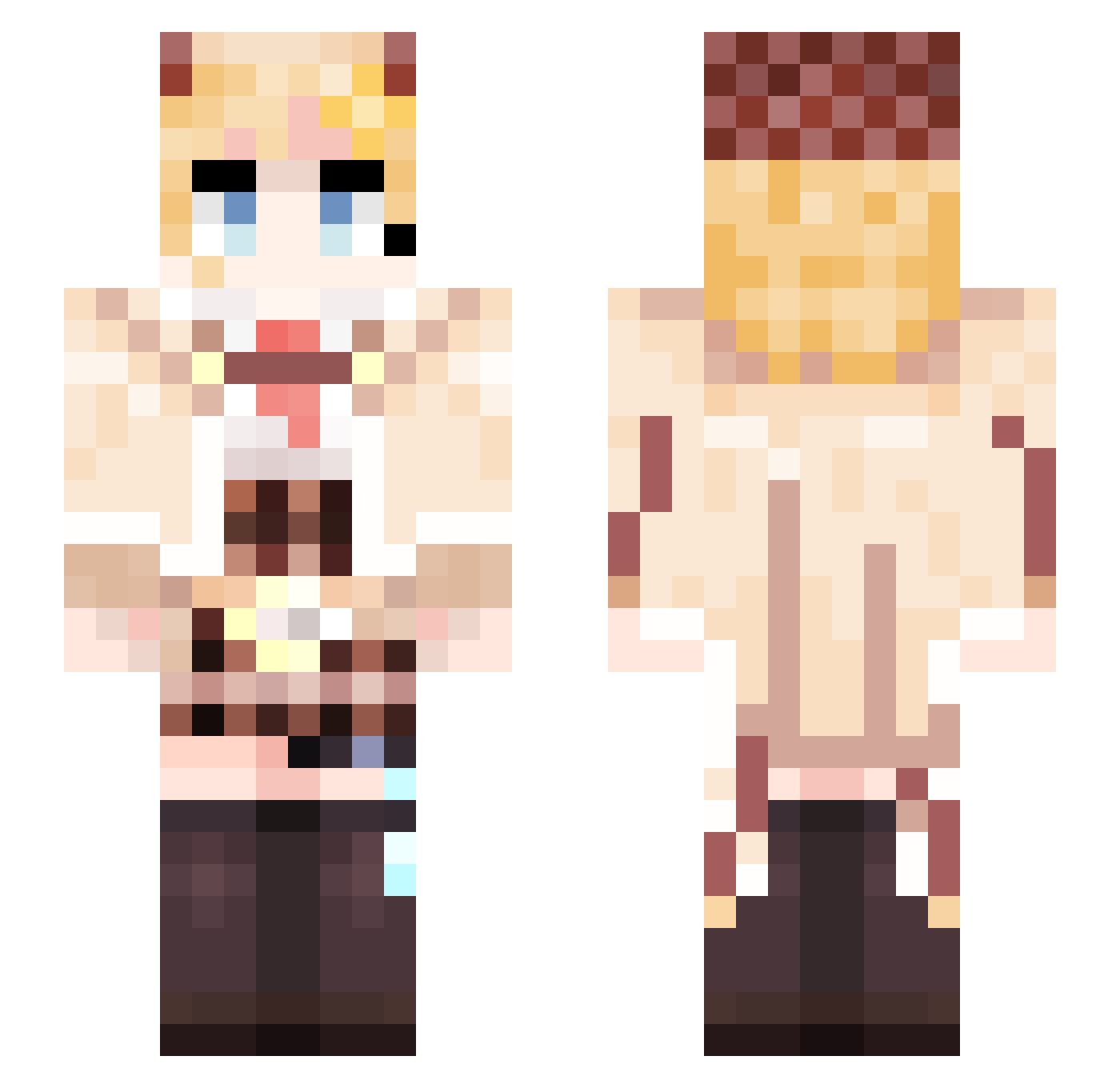 Derp_Assassin123 Minecraft skin, front and back view