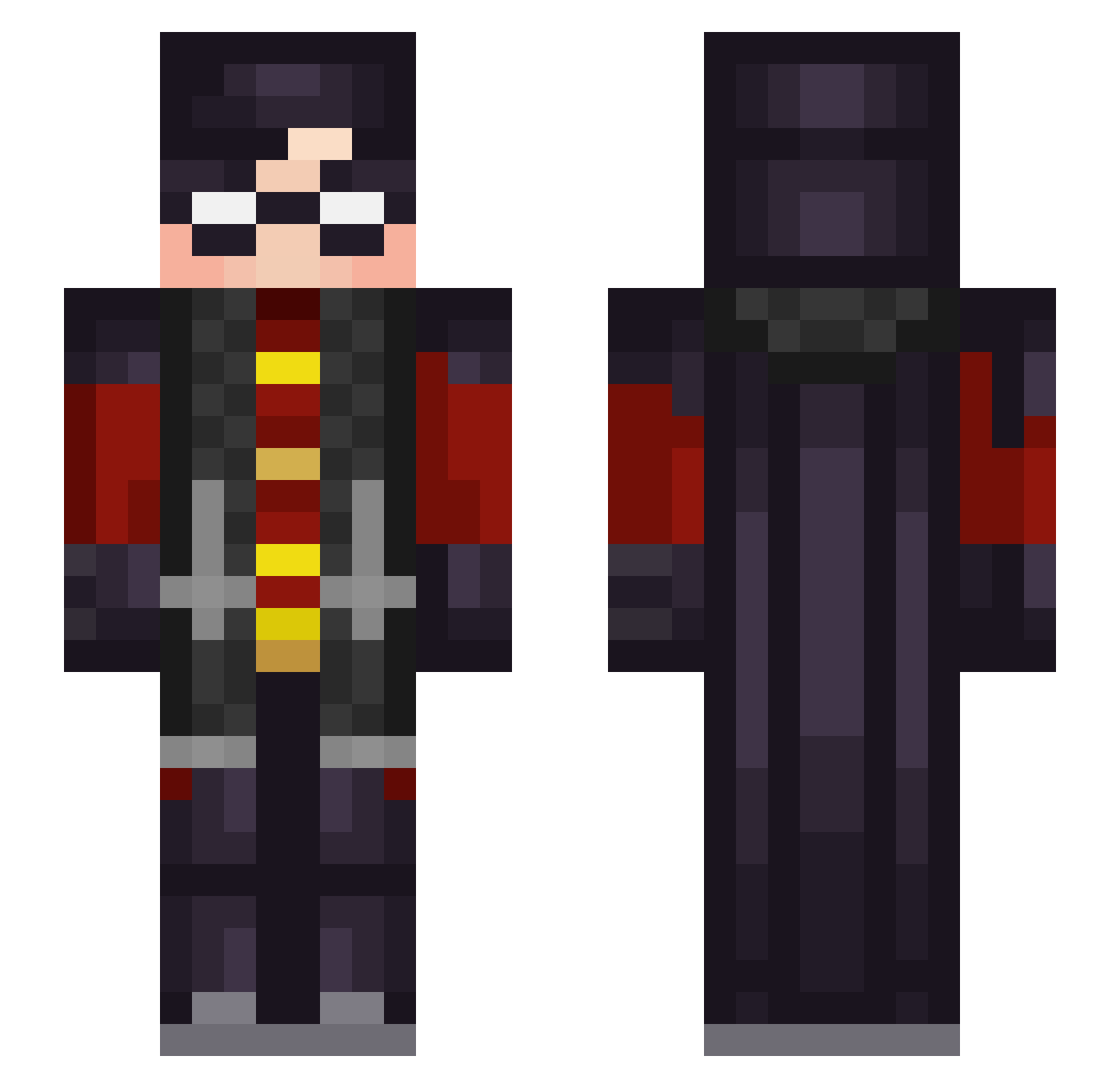 Robn Minecraft skin, front and back view