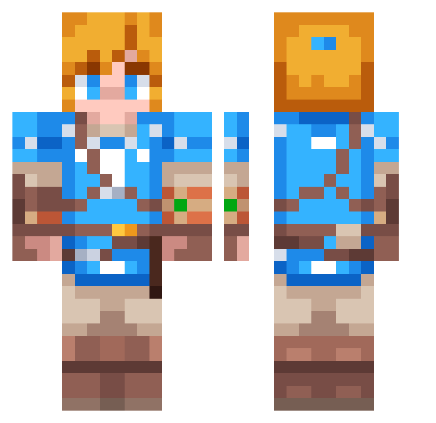 Otaiza Minecraft skin, front and back view