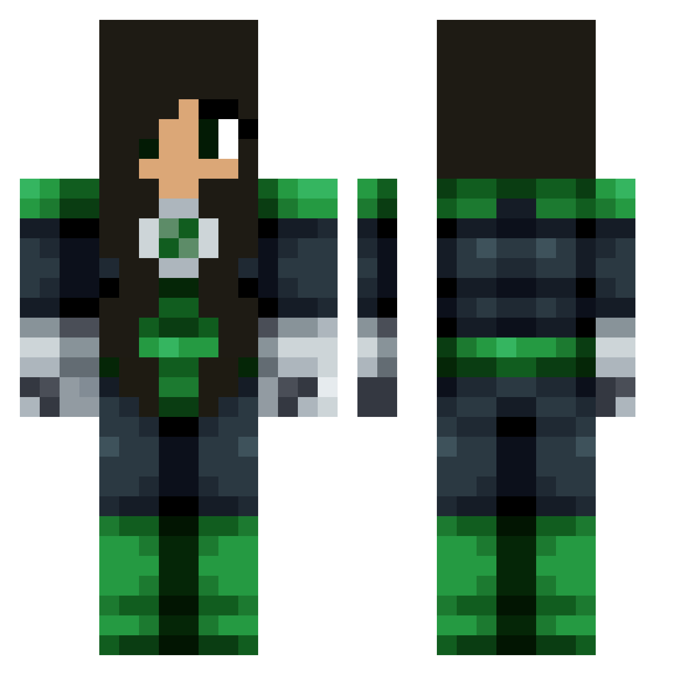 Iolande Minecraft skin, front and back view