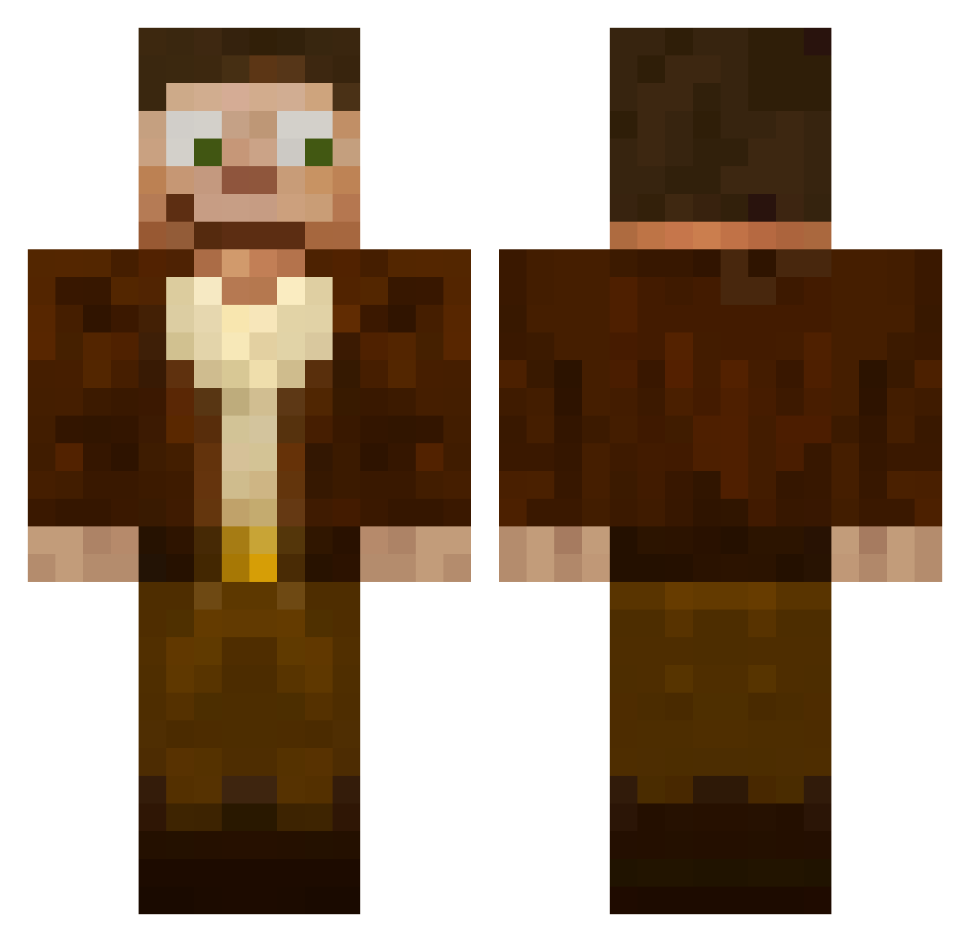 BlueKiwiFruit Minecraft skin, front and back view