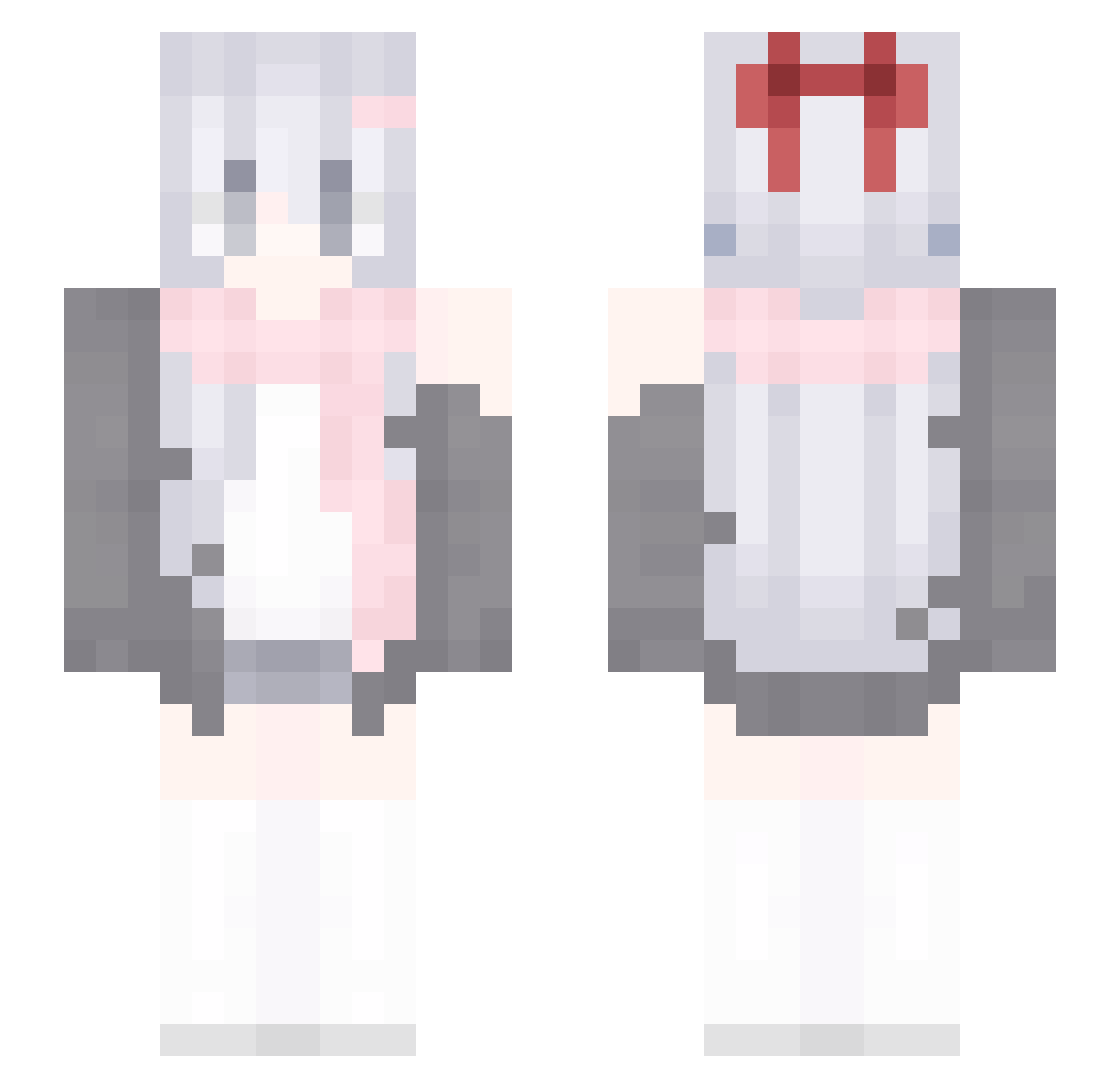 Yetties Minecraft skin, front and back view