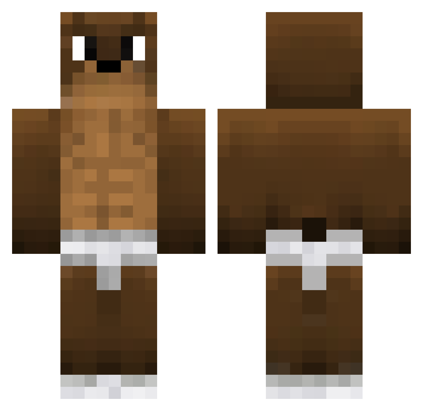 marsheloo Minecraft skin, front and back view
