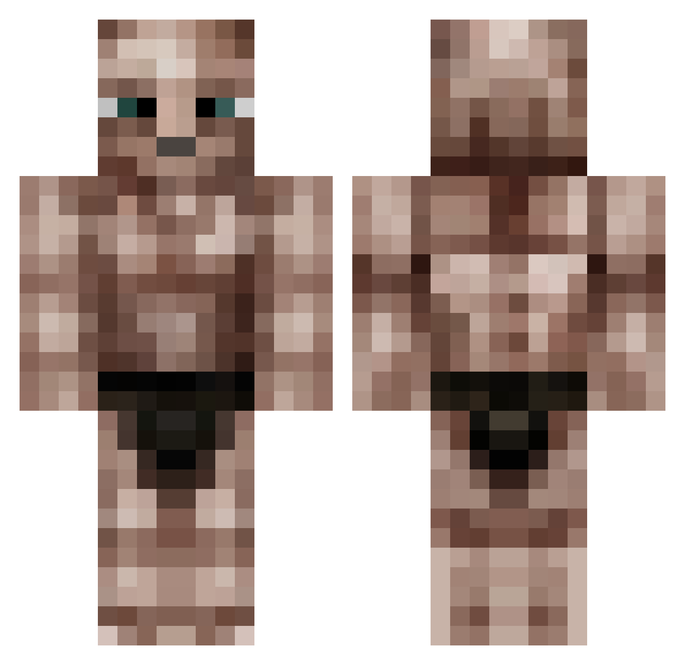 LunaUlysseM Minecraft skin, front and back view