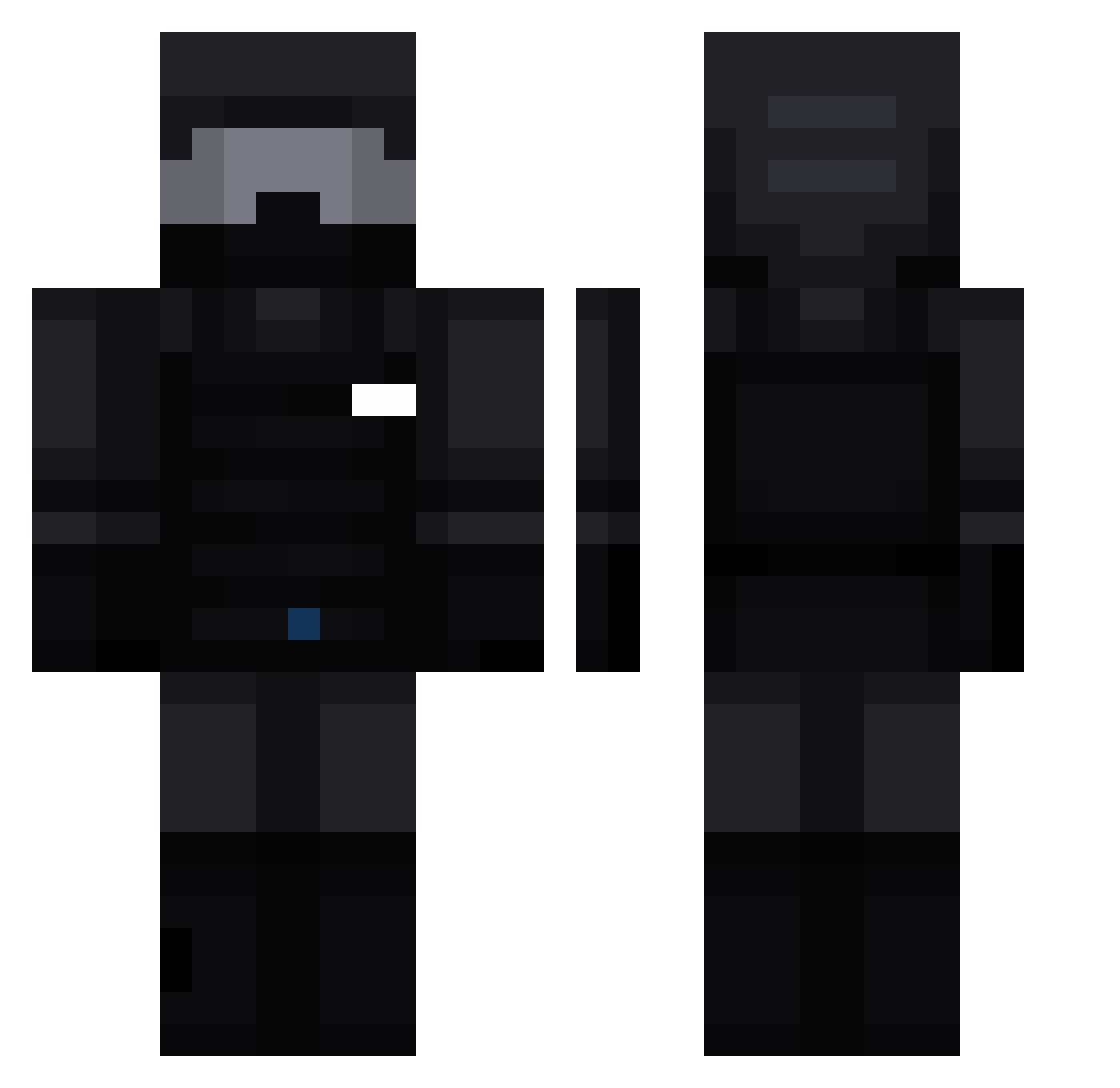 WiresUp Minecraft skin, front and back view