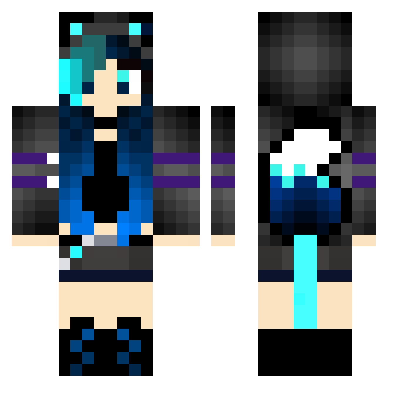 doublepurrito Minecraft skin, front and back view