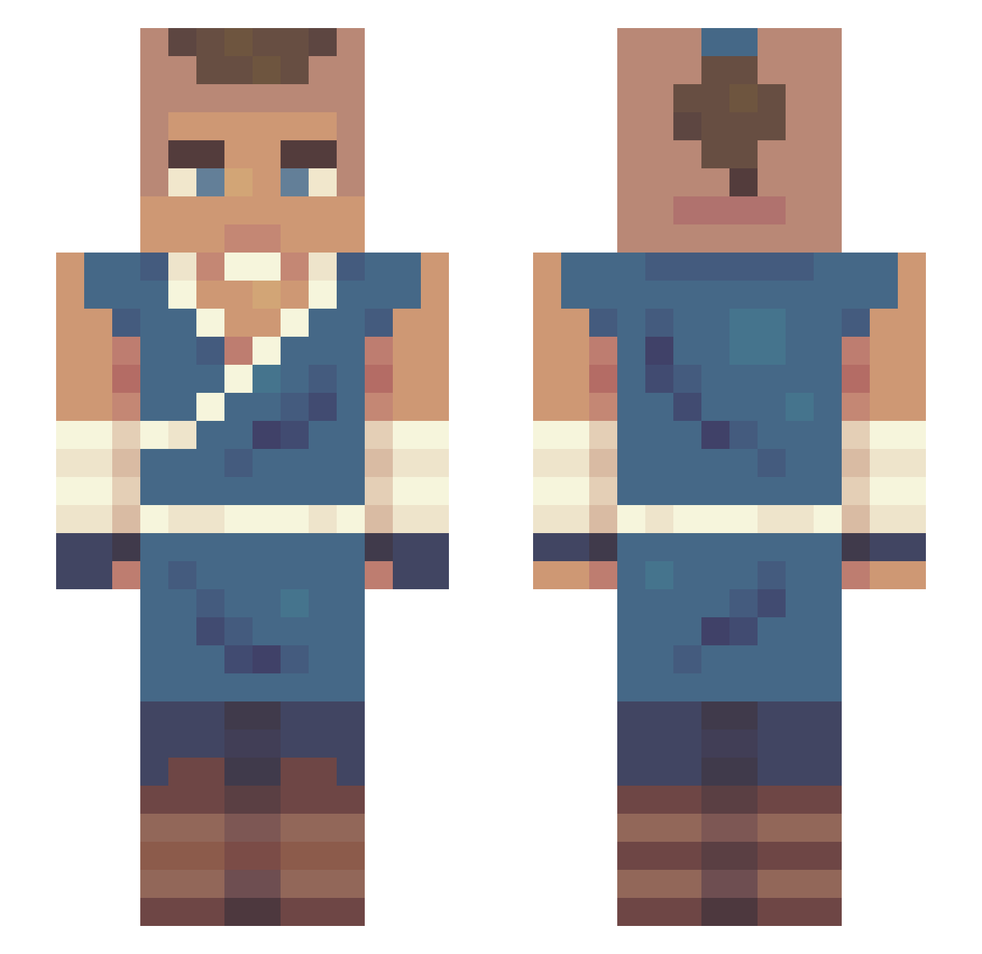 UrsaBoss Minecraft skin, front and back view