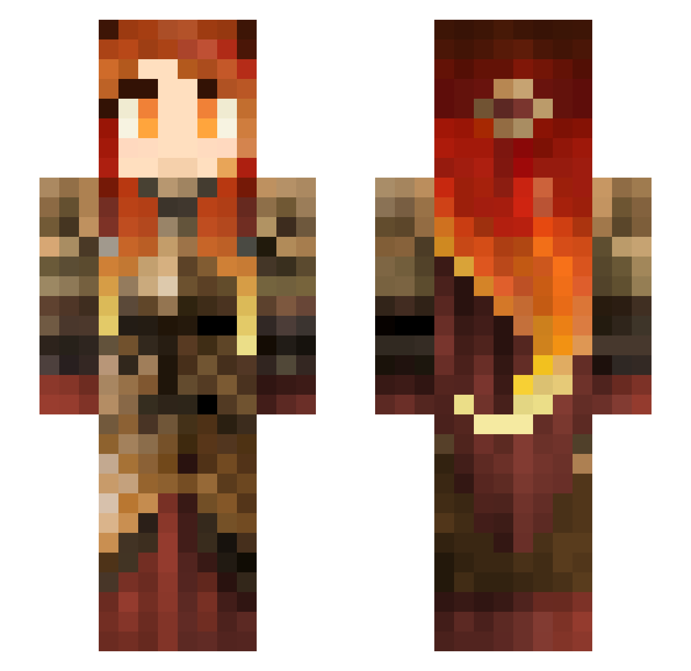 Scree1 Minecraft skin, front and back view