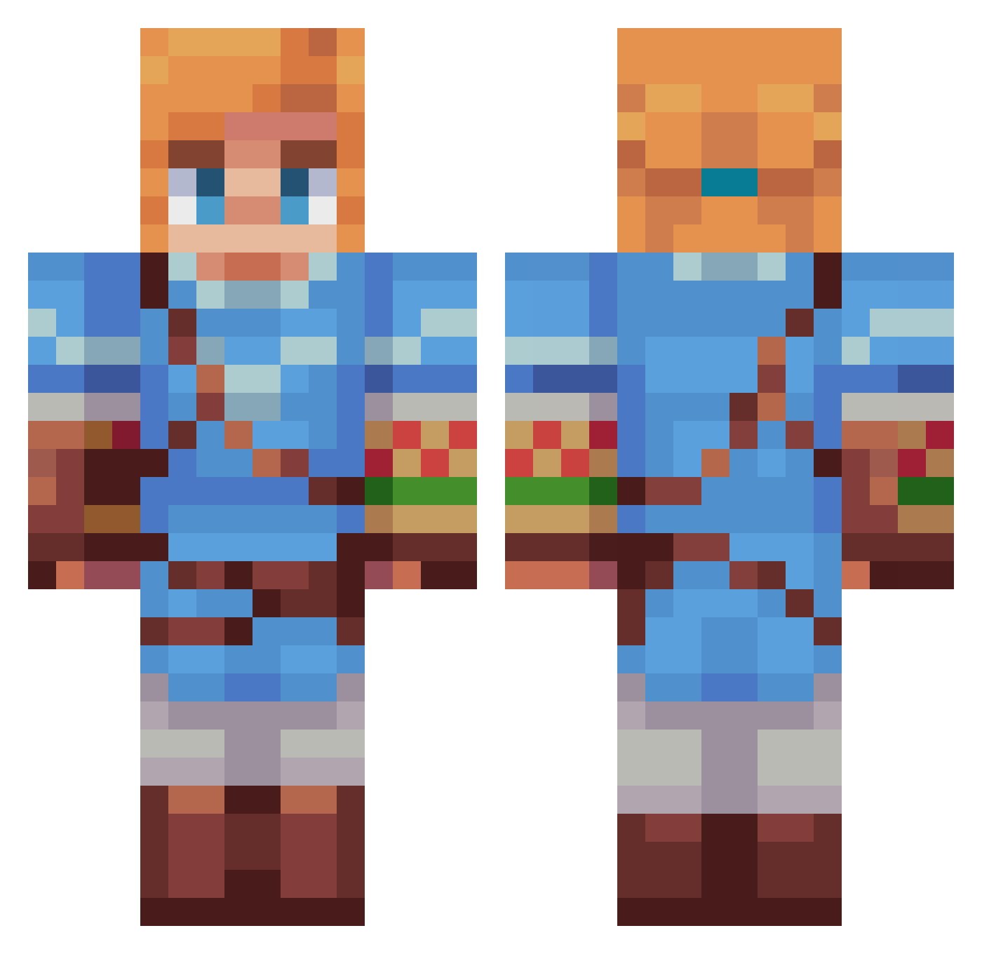happypiratechef Minecraft skin, front and back view
