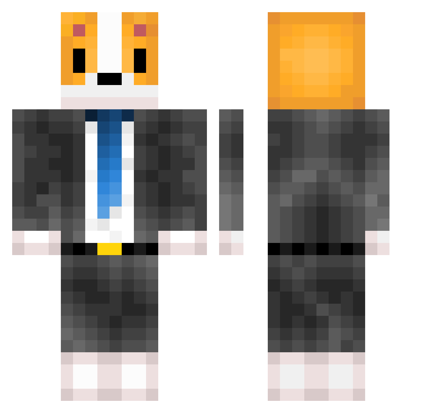 CorgiTV11 Minecraft skin, front and back view
