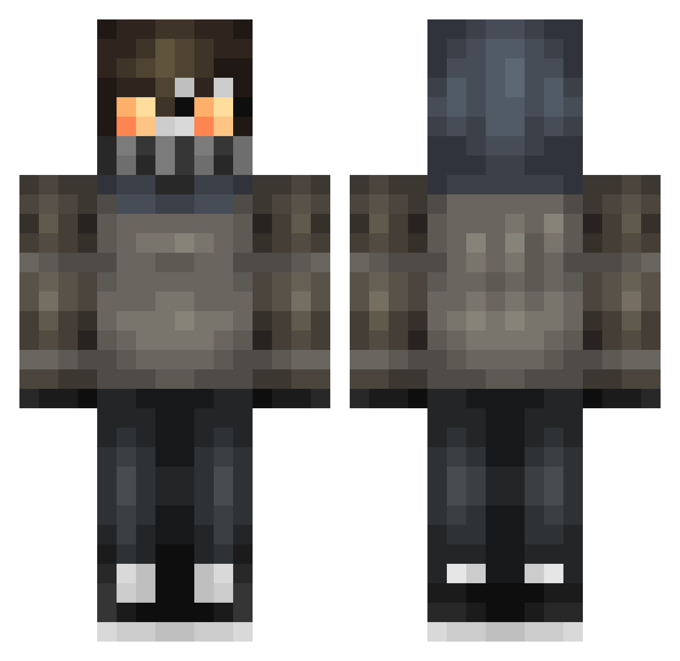 Astarionsdog Minecraft skin, front and back view