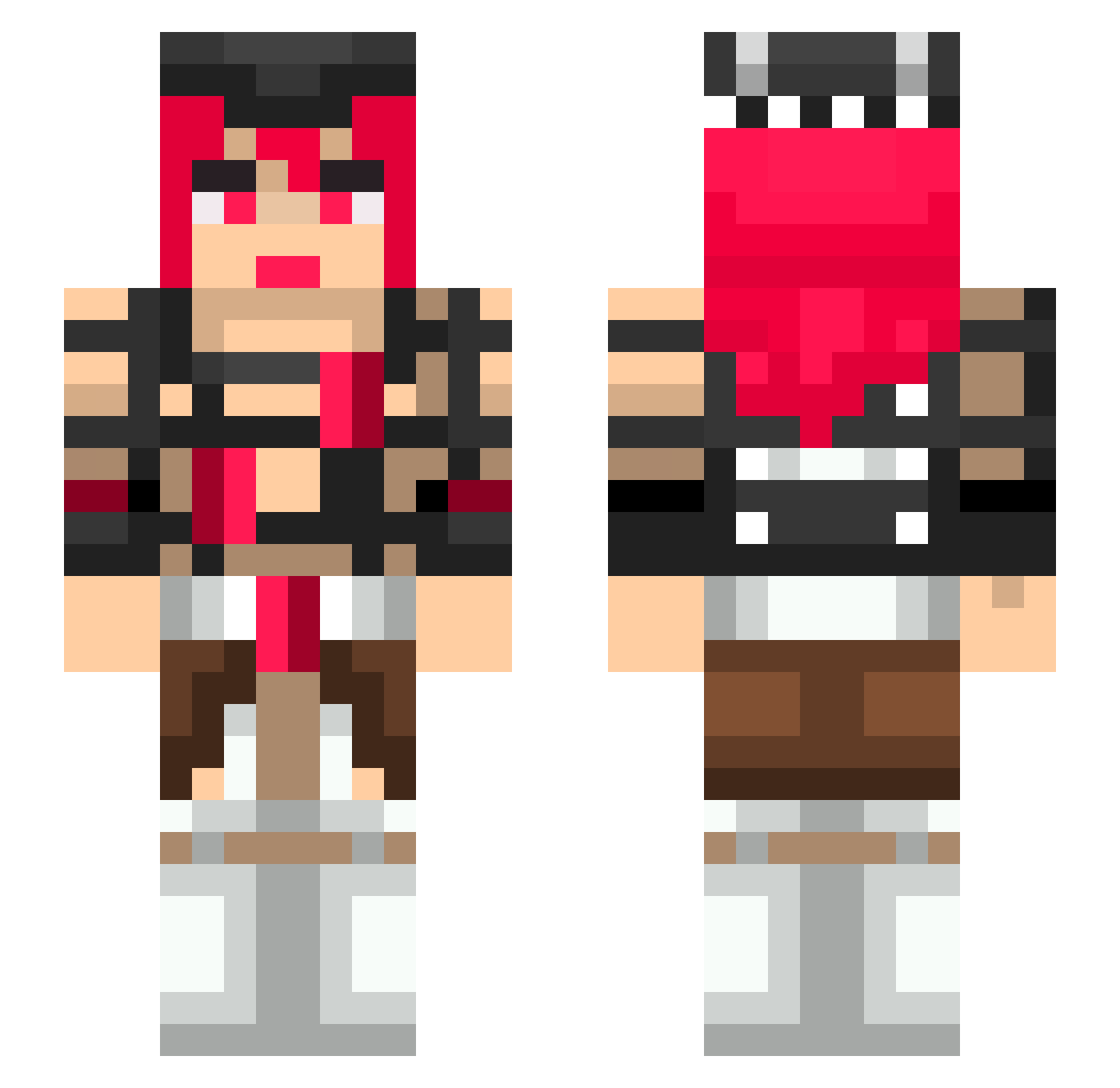 StairkGT Minecraft skin, front and back view