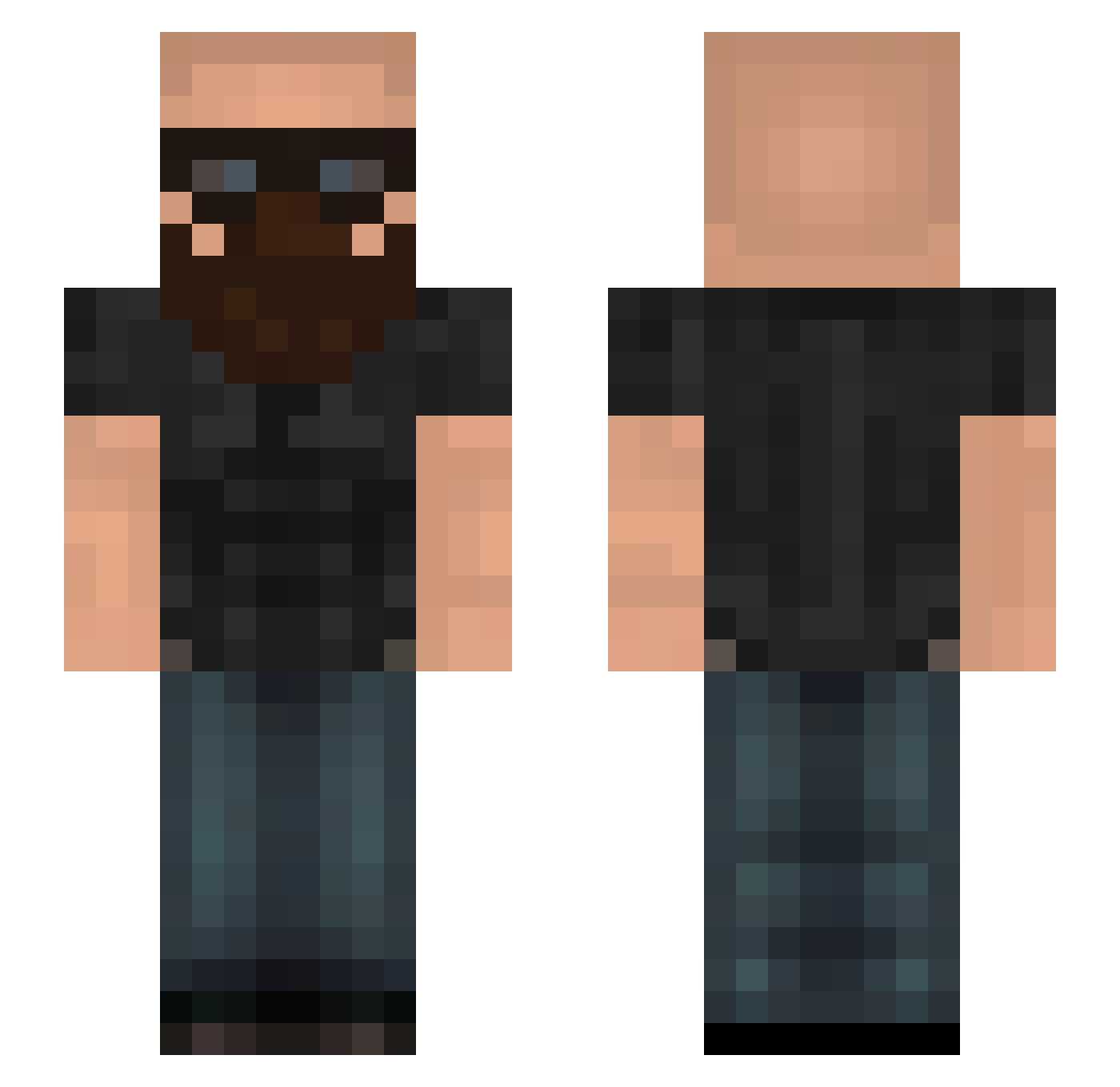 Tofdz Minecraft skin, front and back view