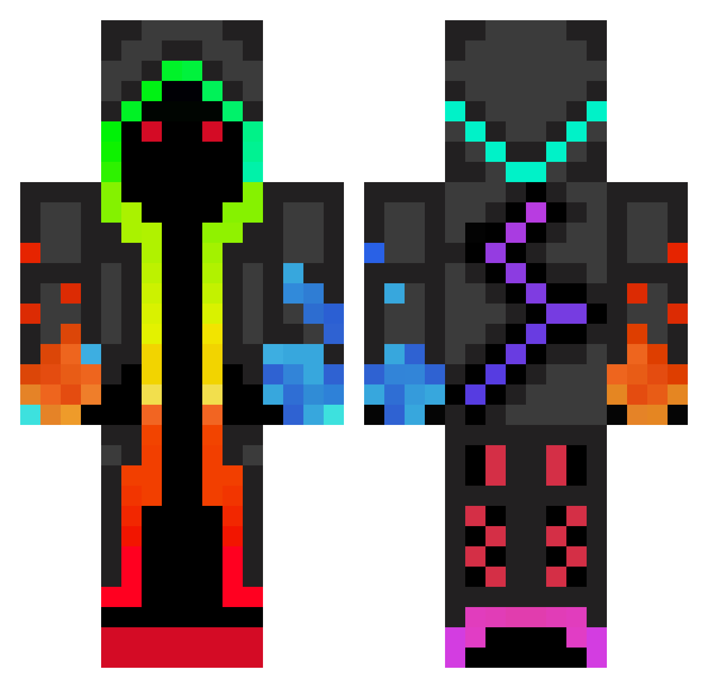 Snorlazze Minecraft skin, front and back view