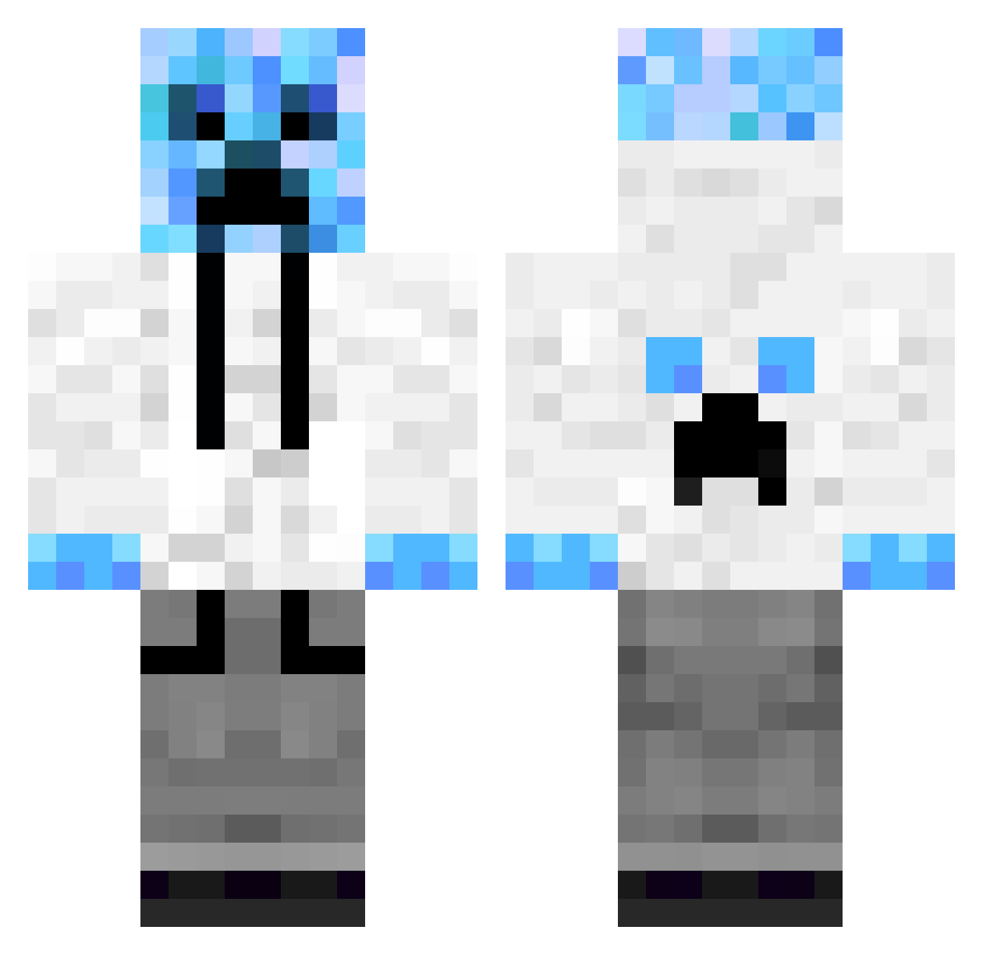 k1ro_0 Minecraft skin, front and back view