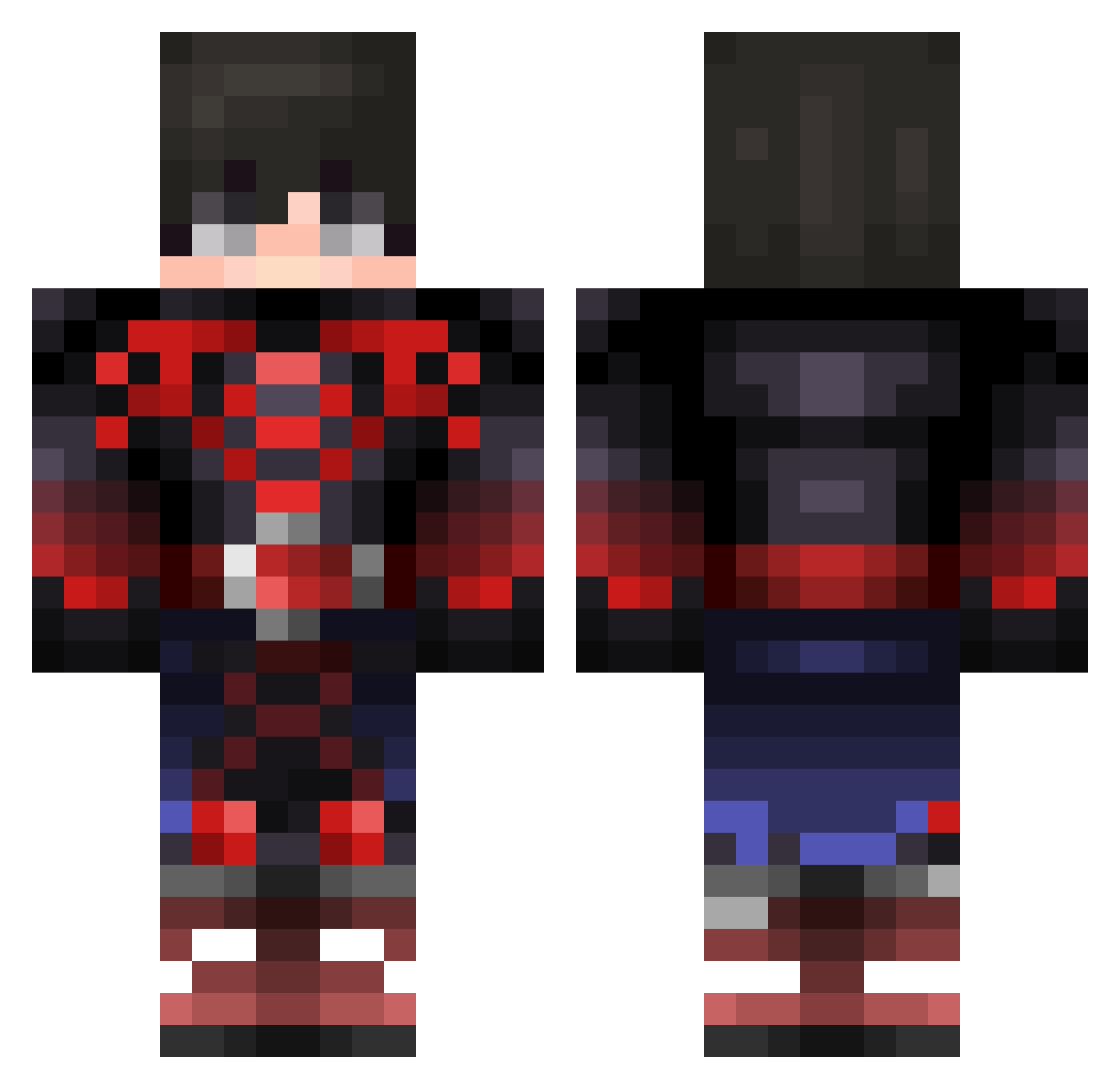 SignoM Minecraft skin, front and back view