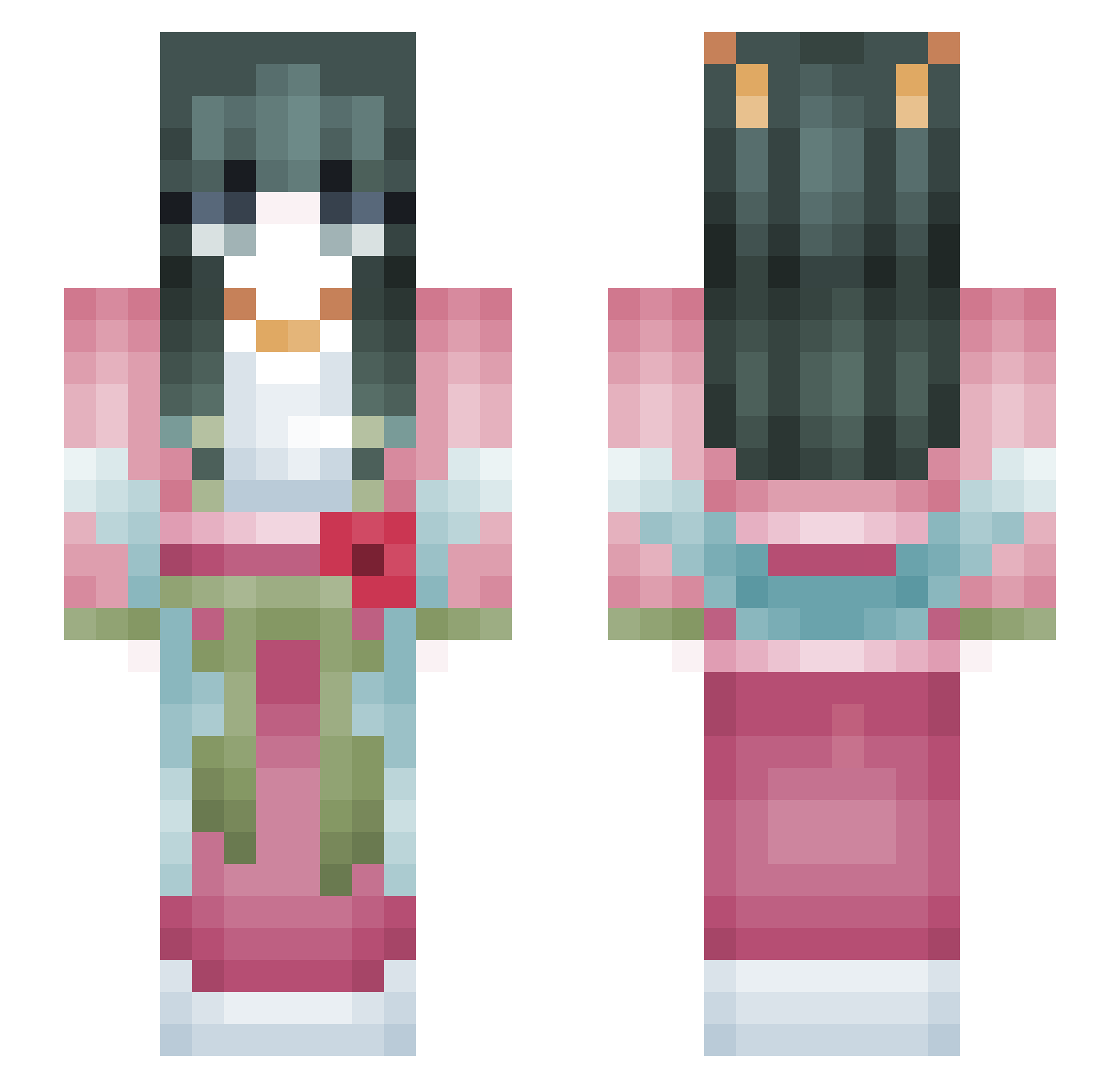 kirumisu Minecraft skin, front and back view