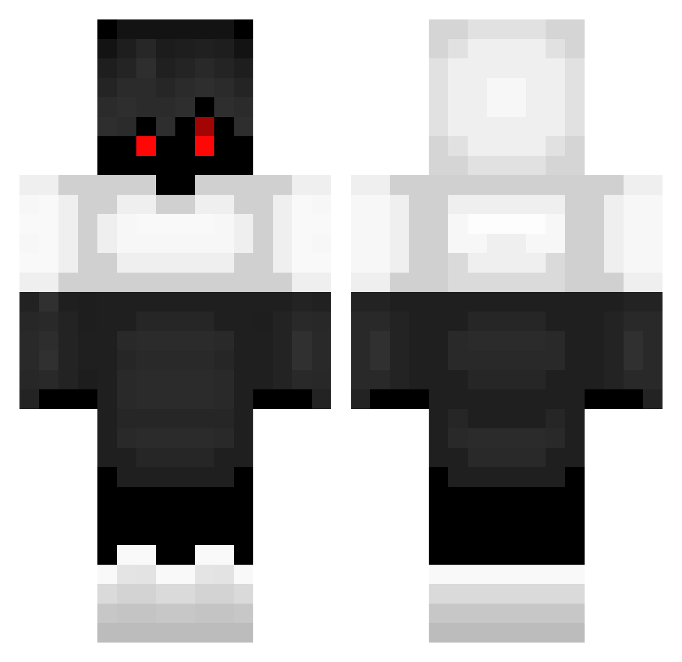 zFabo Minecraft skin, front and back view