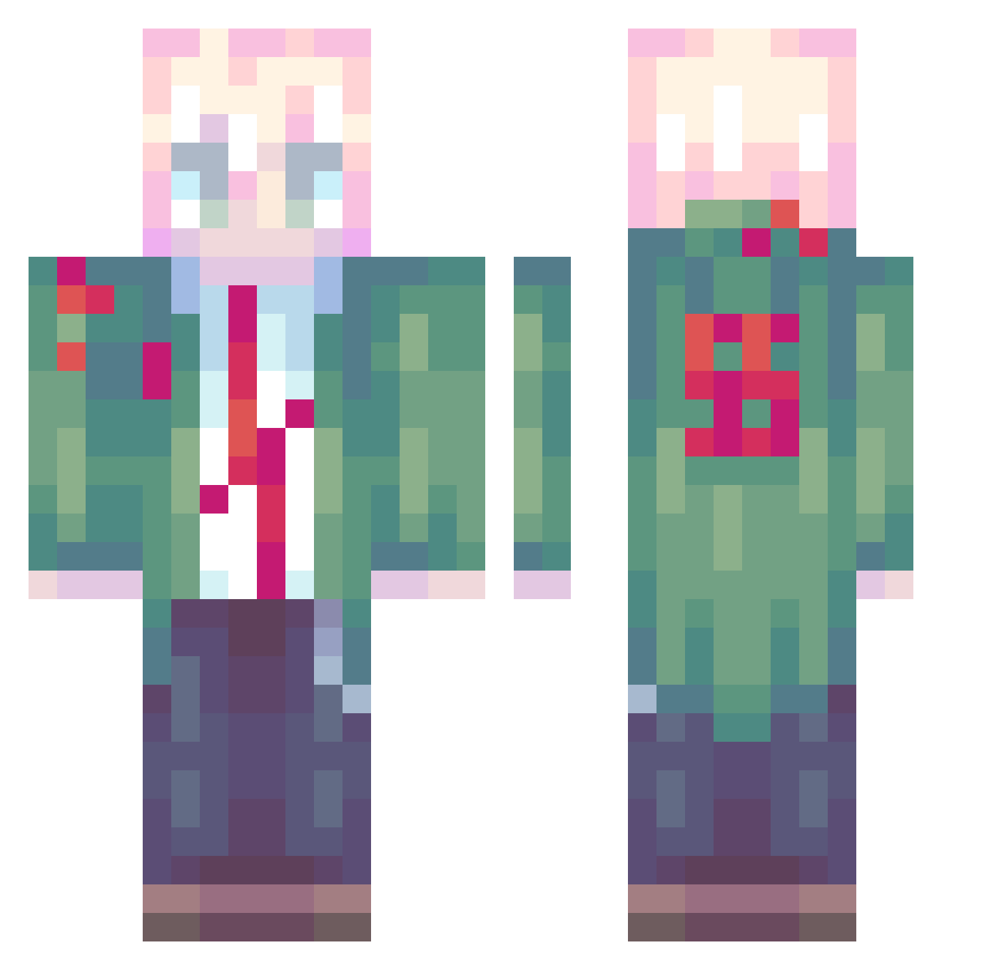 maustify Minecraft skin, front and back view