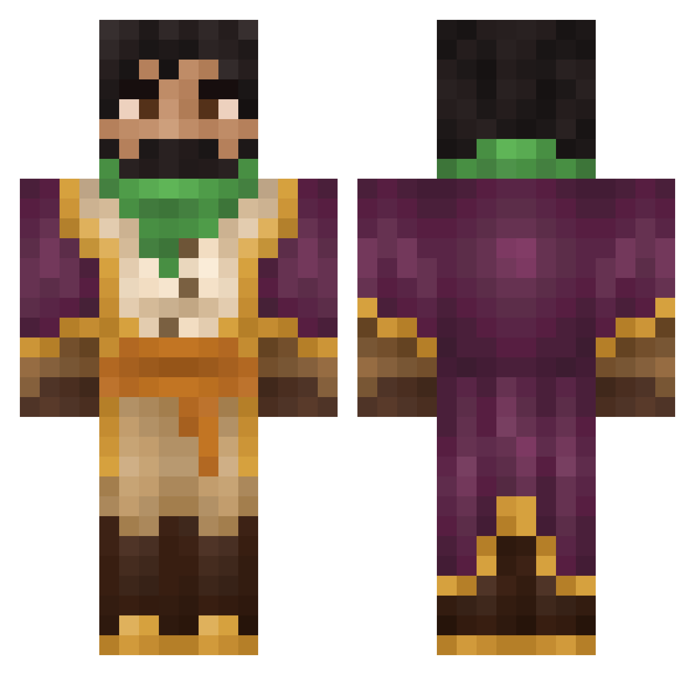 palanovww Minecraft skin, front and back view