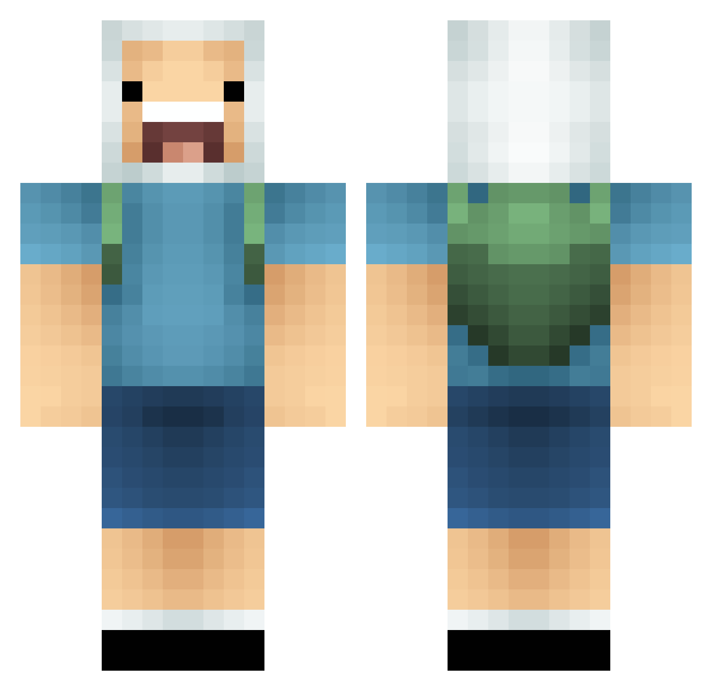 TomS Minecraft skin, front and back view