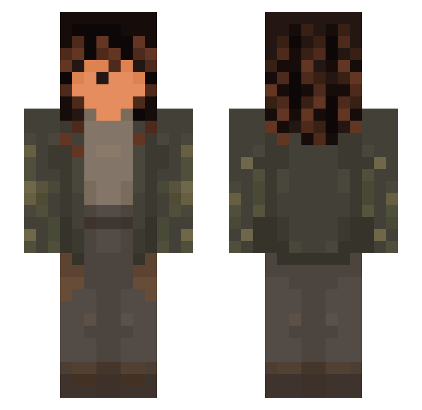 Leucose Minecraft skin, front and back view