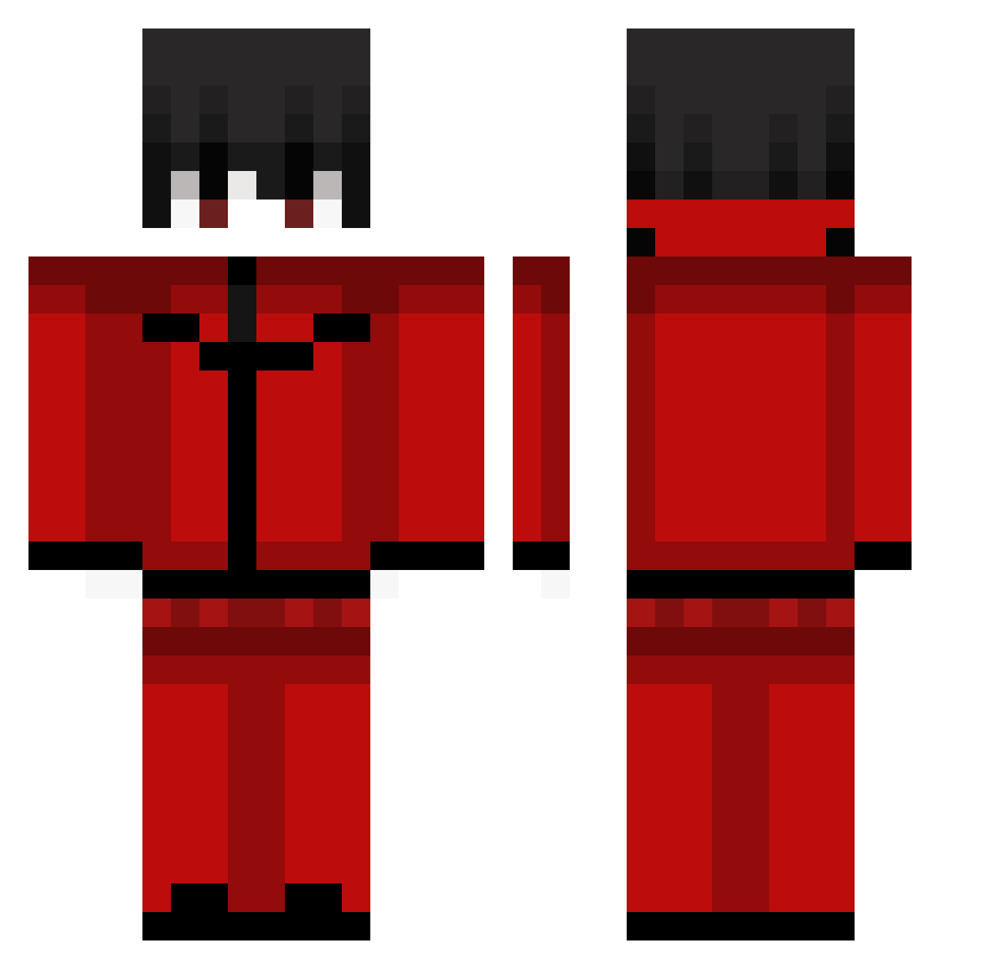 Pudzianooo Minecraft skin, front and back view