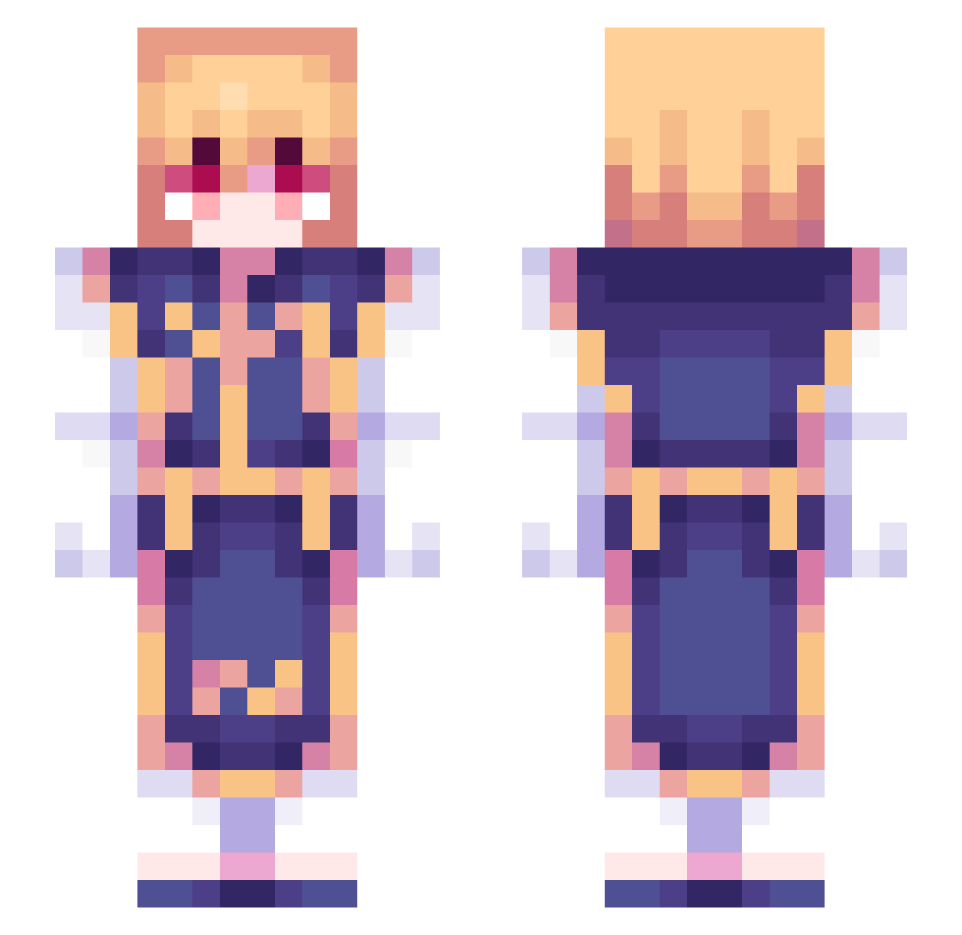 towsers Minecraft skin, front and back view
